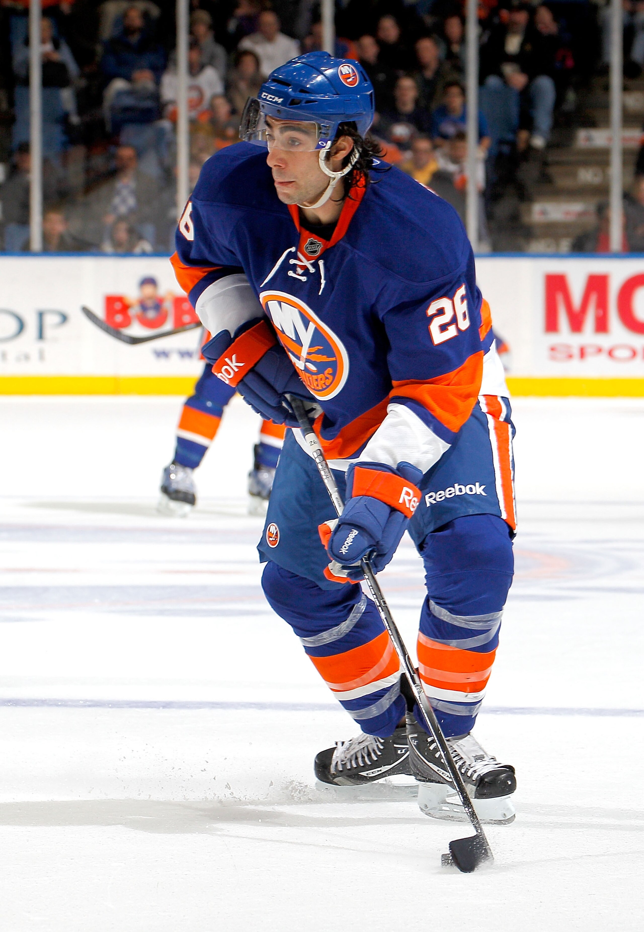 UNIONDALE, NY - FEBRUARY 05: Matt Moulson #26 of the New York Islanders skates during an NHL hockey game against the Ottawa Senators at Nassau Coliseum on February 5, 2011 in Uniondale, New York. (Photo by Paul Bereswill/Getty Images) UNIONDALE, NY - FEBRUARY 05: Matt Moulson #26 of the New York Islanders skates during an NHL hockey game against the Ottawa Senators at Nassau Coliseum on February 5, 2011 in Uniondale, New York. (Photo by Paul Bereswill/Getty Images)