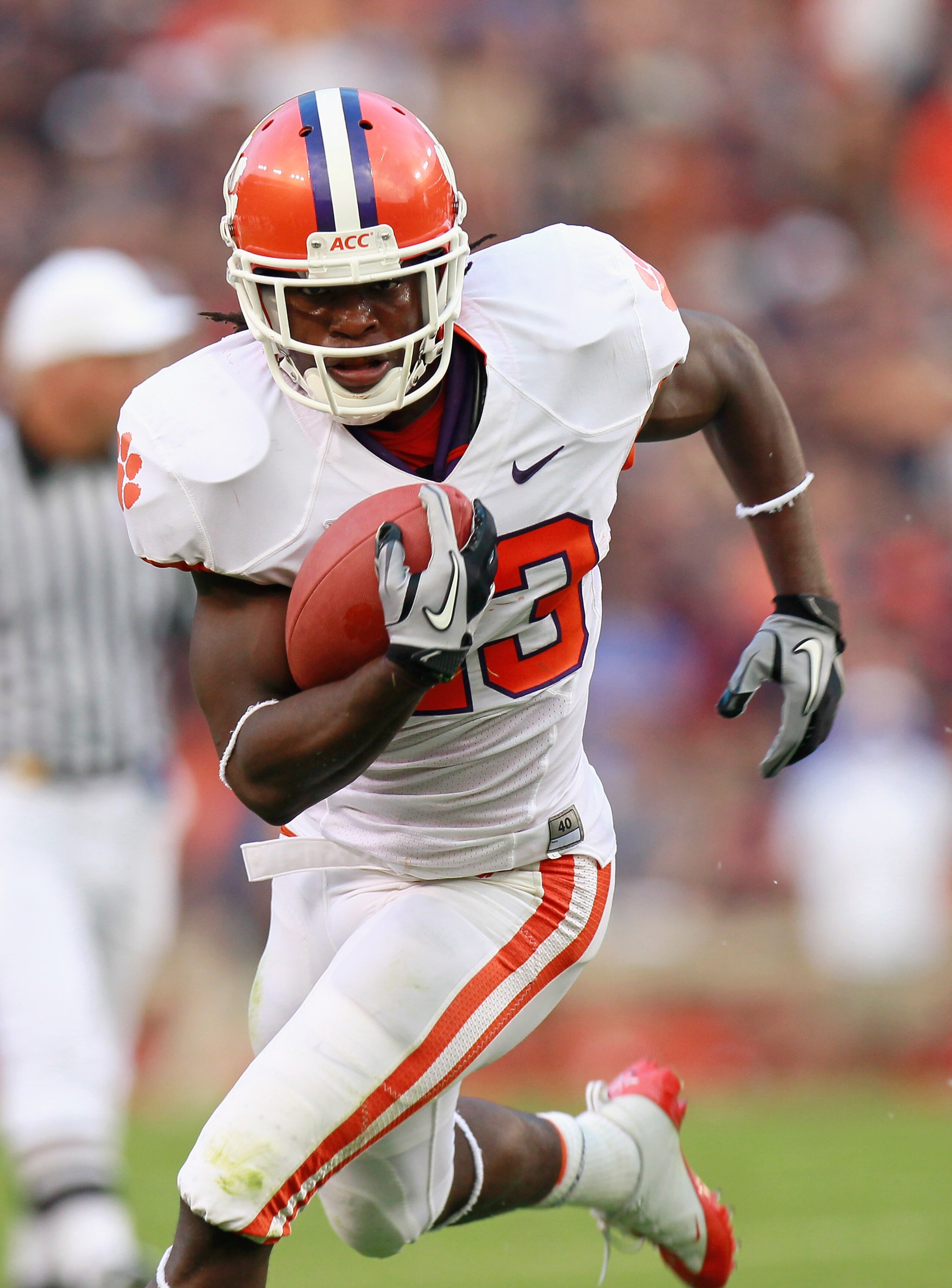 AUBURN, AL - SEPTEMBER 18: Andre Ellington #23 of the Clemson Tigers against the Auburn Tigers at Jordan-Hare Stadium on September 18, 2010 in Auburn, Alabama. (Photo by Kevin C. Cox/Getty Images) AUBURN, AL - SEPTEMBER 18: Andre Ellington #23 of the Clemson Tigers against the Auburn Tigers at Jordan-Hare Stadium on September 18, 2010 in Auburn, Alabama. (Photo by Kevin C. Cox/Getty Images)