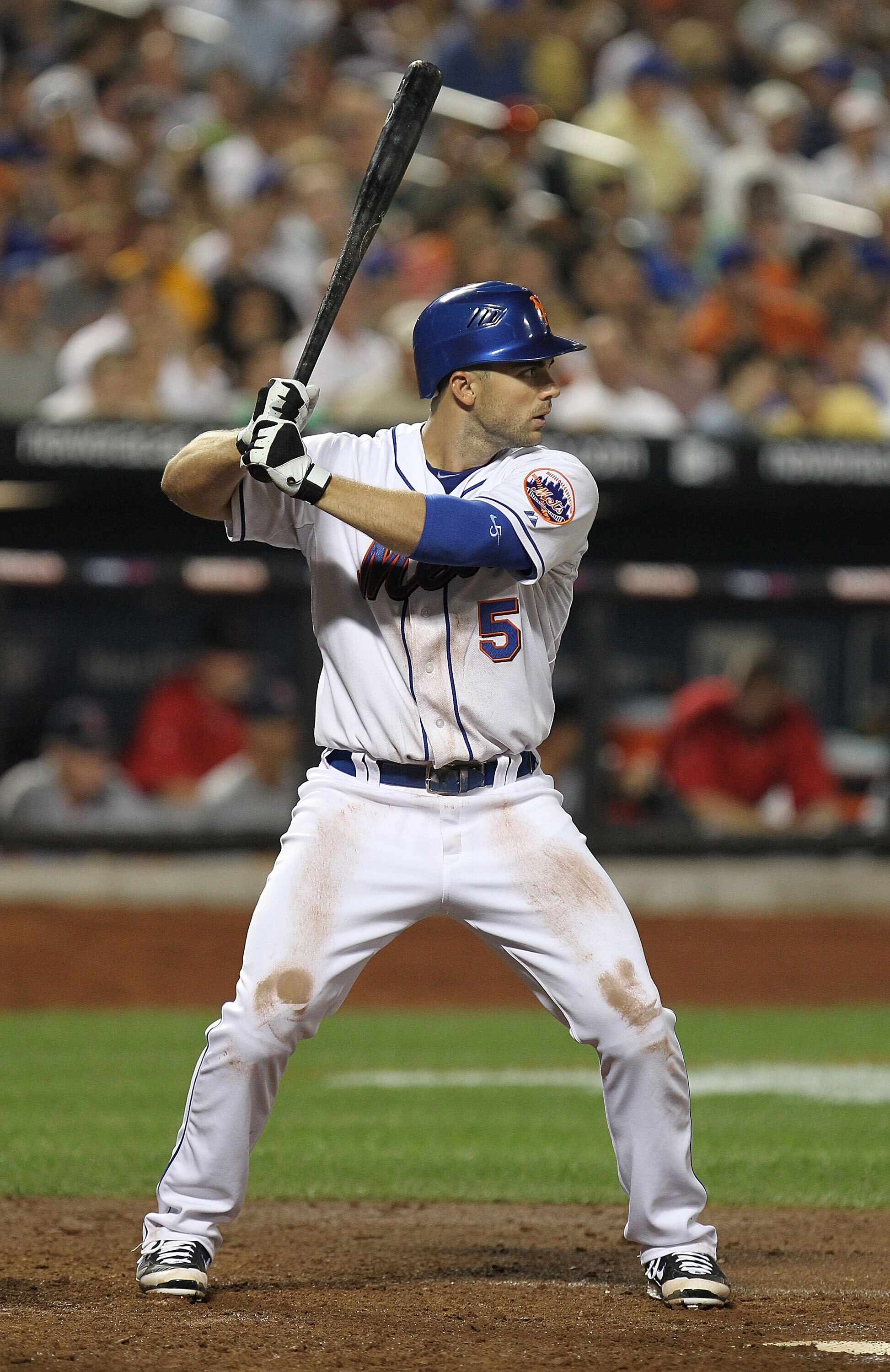 NEW YORK - JULY 27:  David Wright #5 of the New York Mets in action against the St. Louis Cardinals during their game on July 27, 2010 at Citi Field in the Flushing neighborhood of the Queens borough of New York City.  (Photo by Al Bello/Getty Images)