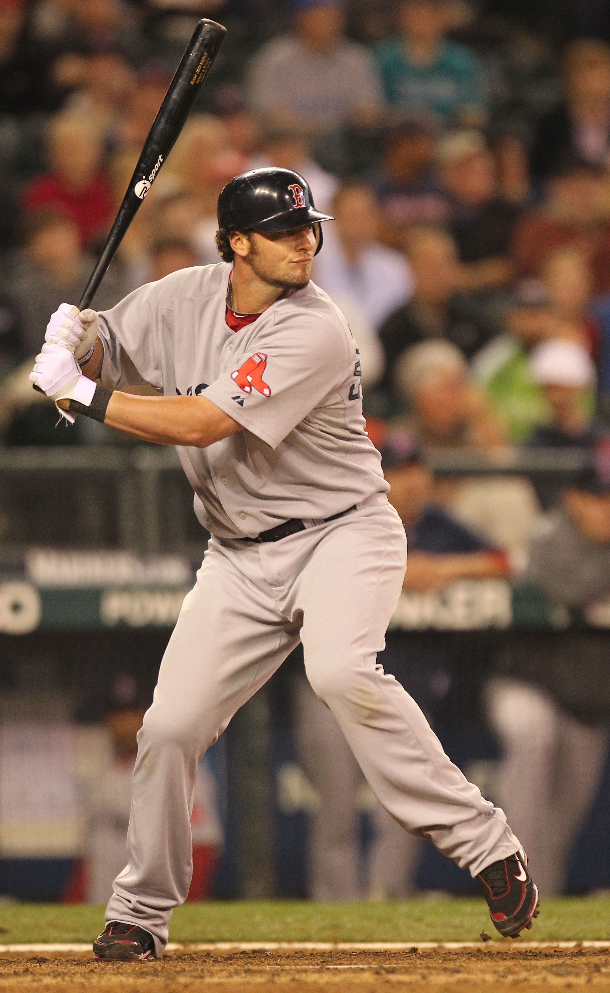 SEATTLE - SEPTEMBER 15:  Jarrod Saltalamacchia #39 of the Boston Red Sox bats against the Seattle Mariners at Safeco Field on September 15, 2010 in Seattle, Washington. (Photo by Otto Greule Jr/Getty Images)