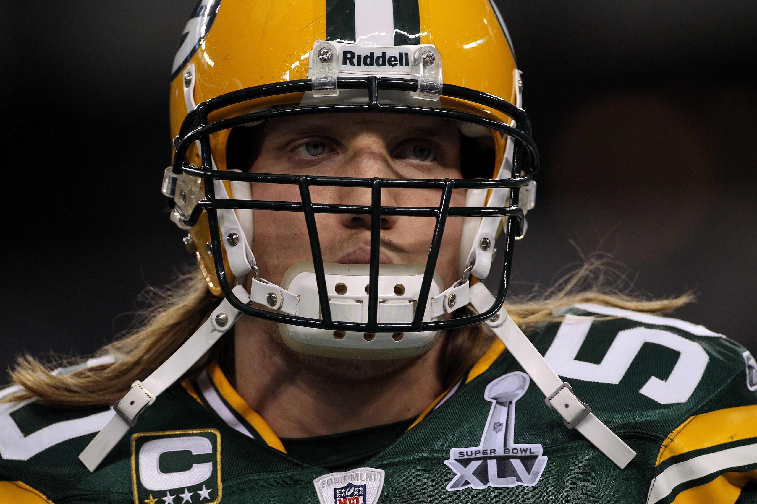 ARLINGTON, TX - FEBRUARY 06:  A.J. Hawk #50 of the Green Bay Packers warms up prior to their game against the Pittsburgh Steelers during Super Bowl XLV at Cowboys Stadium on February 6, 2011 in Arlington, Texas.  (Photo by Doug Pensinger/Getty Images)