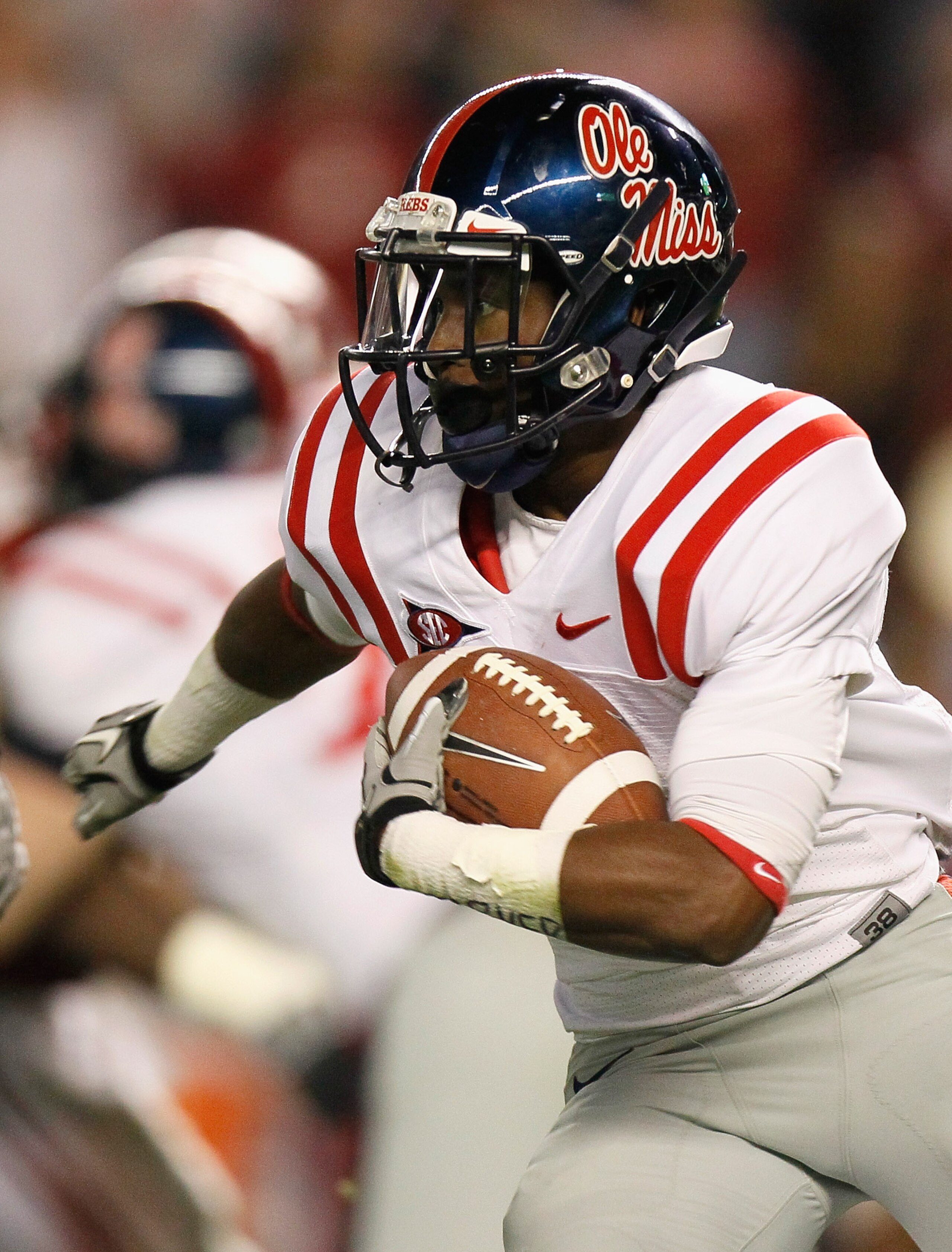 TUSCALOOSA, AL - OCTOBER 16:  Jeff Scott #3 of the Ole Miss Rebels against the Alabama Crimson Tide at Bryant-Denny Stadium on October 16, 2010 in Tuscaloosa, Alabama.  (Photo by Kevin C. Cox/Getty Images)