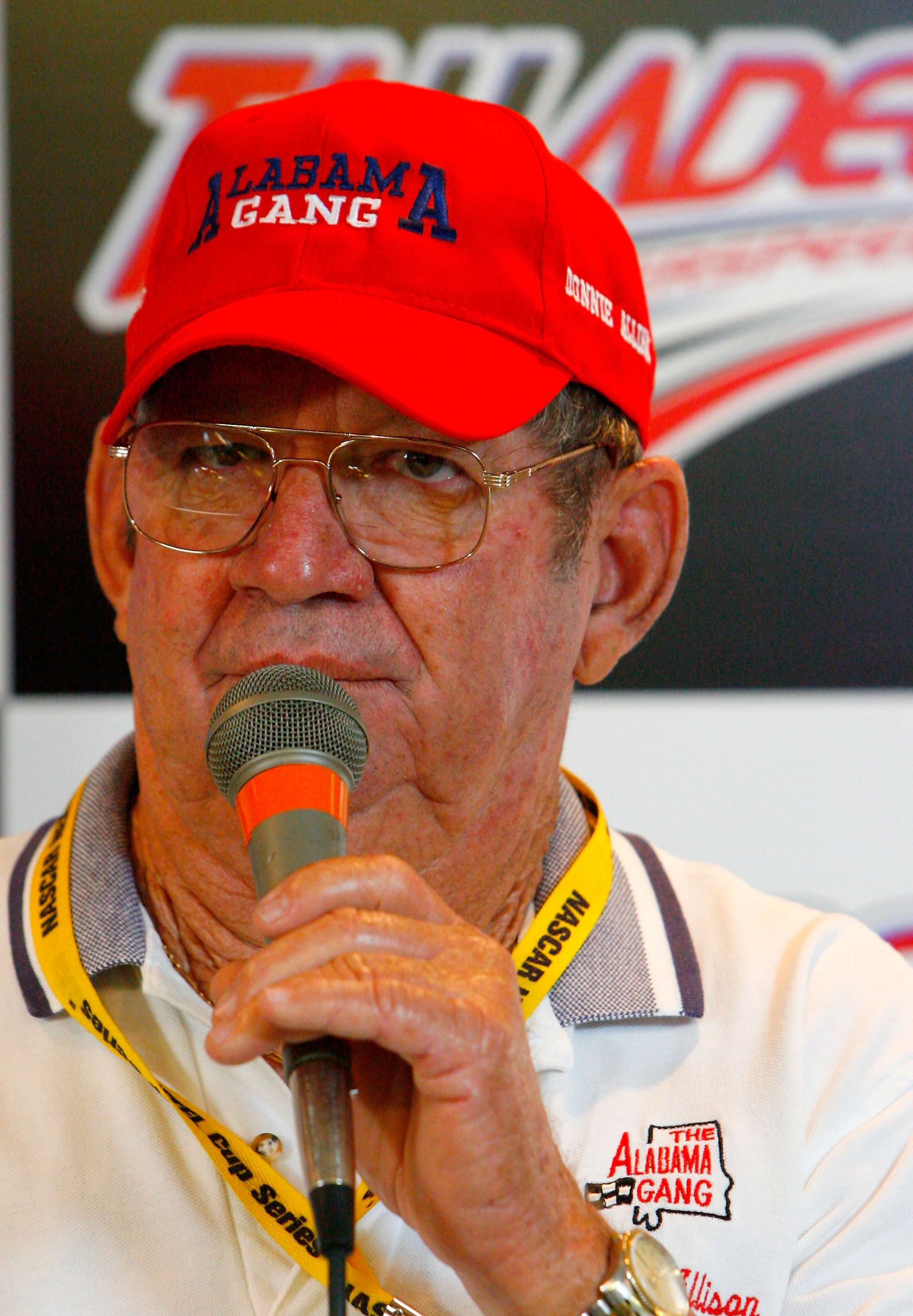 TALLADEGA, AL - OCTOBER 05:  Former NASCAR driver Donnie Allison, speaks during a press conference at Talladega Superspeedway on October 5, 2007 in Talladega, Alabama.  (Photo by Rusty Jarrett/Getty Images for NASCAR)