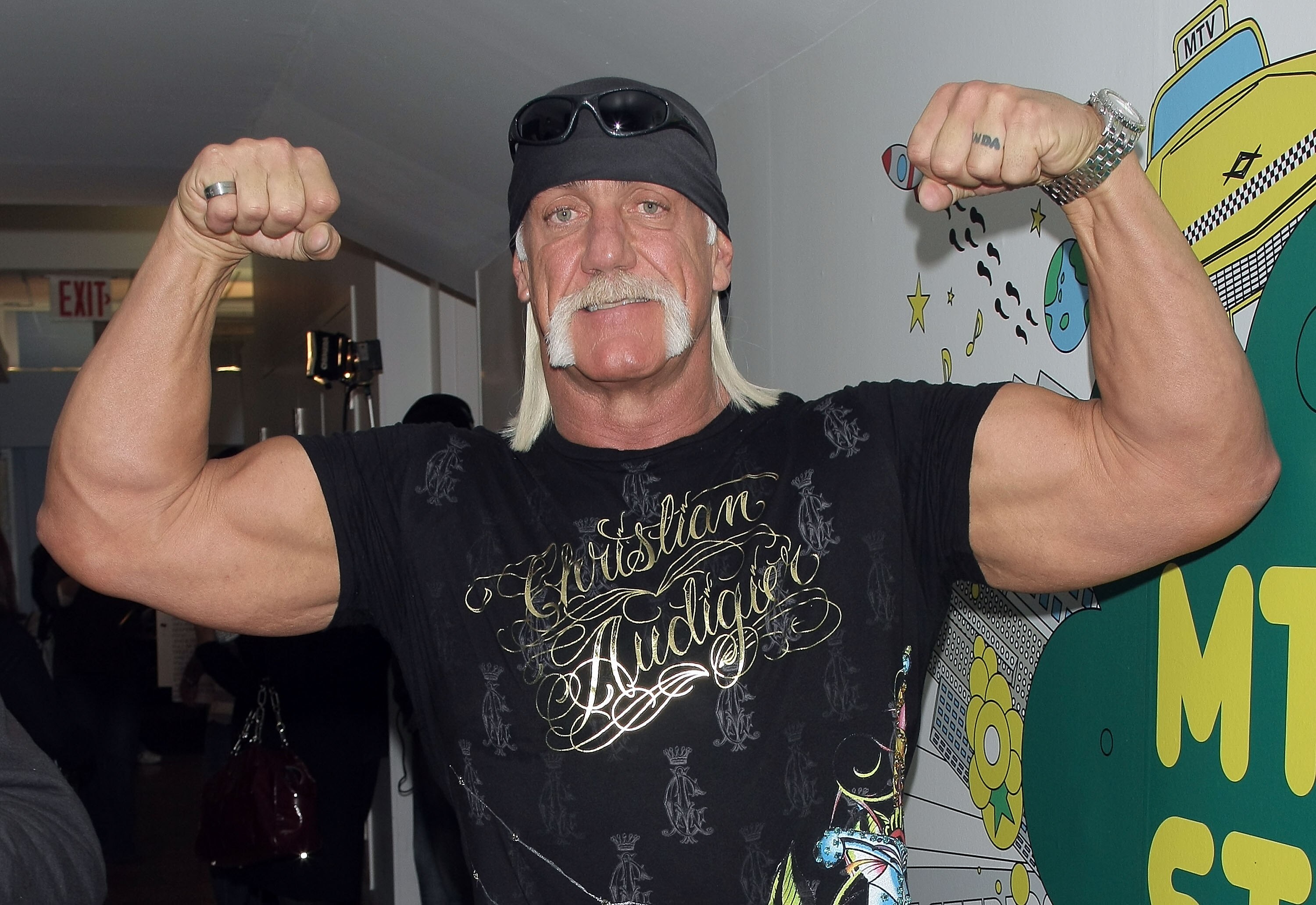 NEW YORK - JANUARY 07:  (U.S. TABS OUT)  TV personality Hulk Hogan poses for a photo backstage during MTV's Total Request Live at the MTV Times Square Studios January 7, 2008 in New York City.  (Photo by Scott Gries/Getty Images)