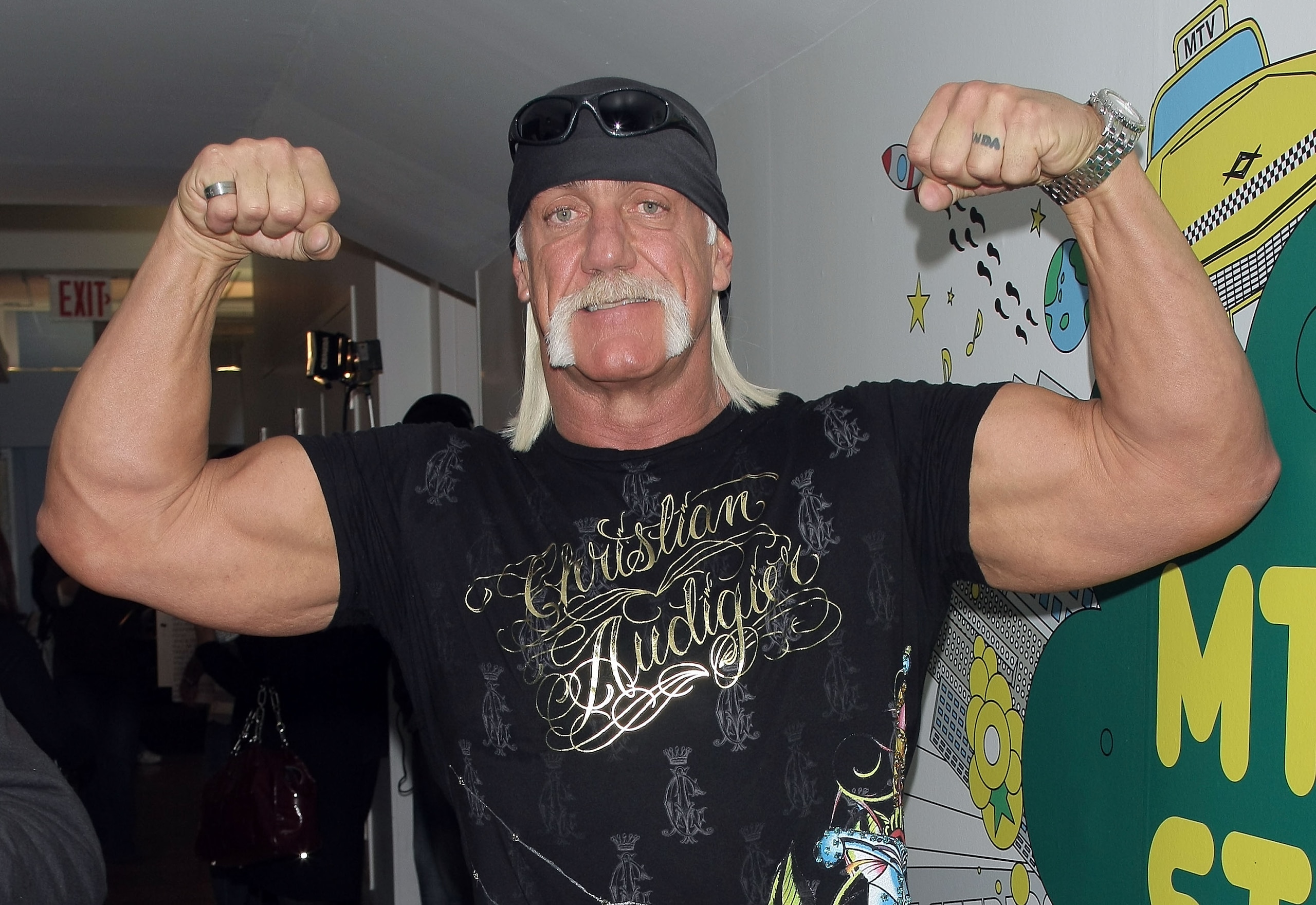 NEW YORK - JANUARY 07:  (U.S. TABS OUT)  TV personality Hulk Hogan poses for a photo backstage during MTV's Total Request Live at the MTV Times Square Studios January 7, 2008 in New York City.  (Photo by Scott Gries/Getty Images)