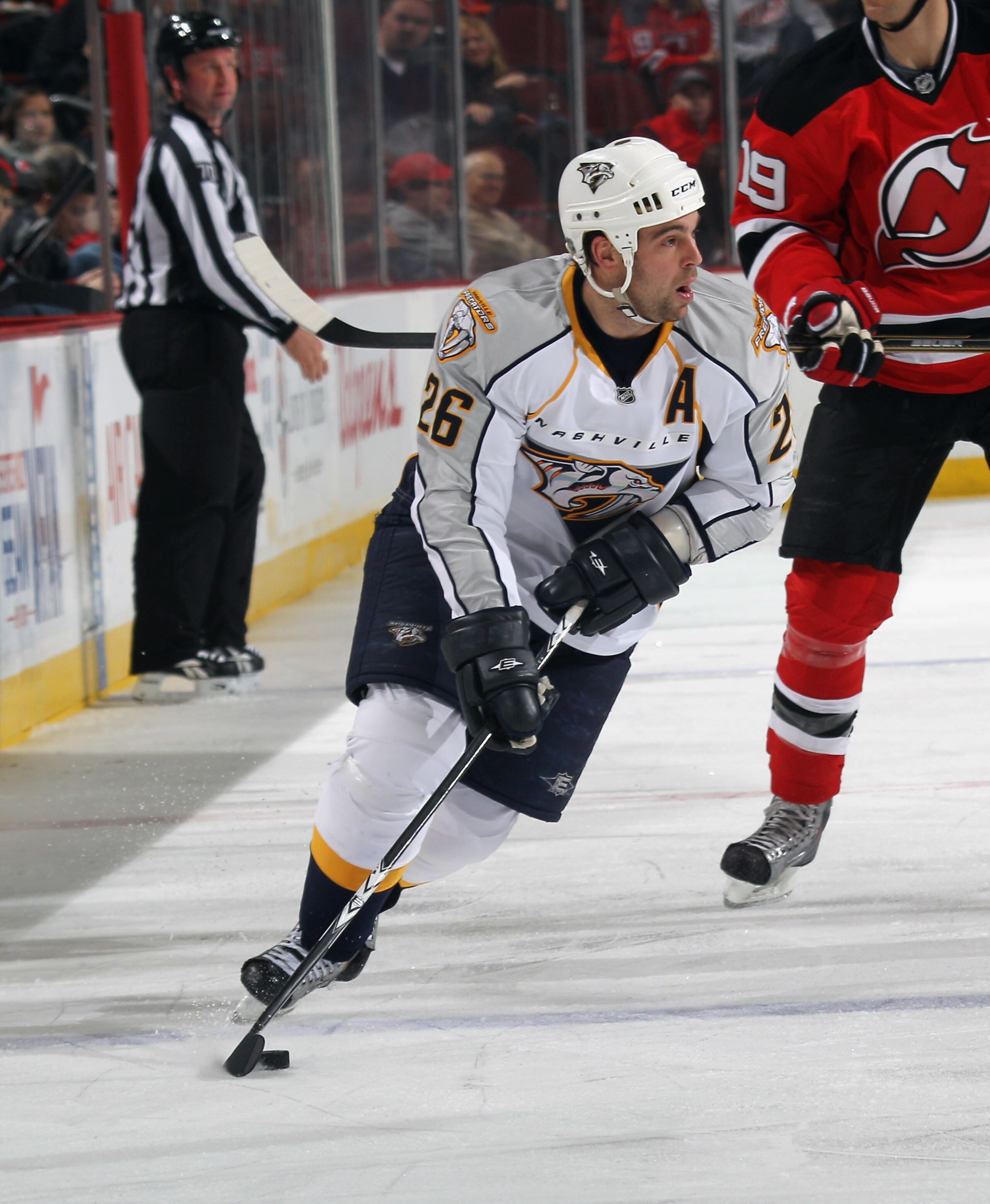 NEWARK, NJ - DECEMBER 17: Steve Sullivan #26 of the Nashville Predators skates against the New Jersey Devils at the Prudential Center on December 17, 2010 in Newark, New Jersey. (Photo by Bruce Bennett/Getty Images) NEWARK, NJ - DECEMBER 17: Steve Sullivan #26 of the Nashville Predators skates against the New Jersey Devils at the Prudential Center on December 17, 2010 in Newark, New Jersey. (Photo by Bruce Bennett/Getty Images)