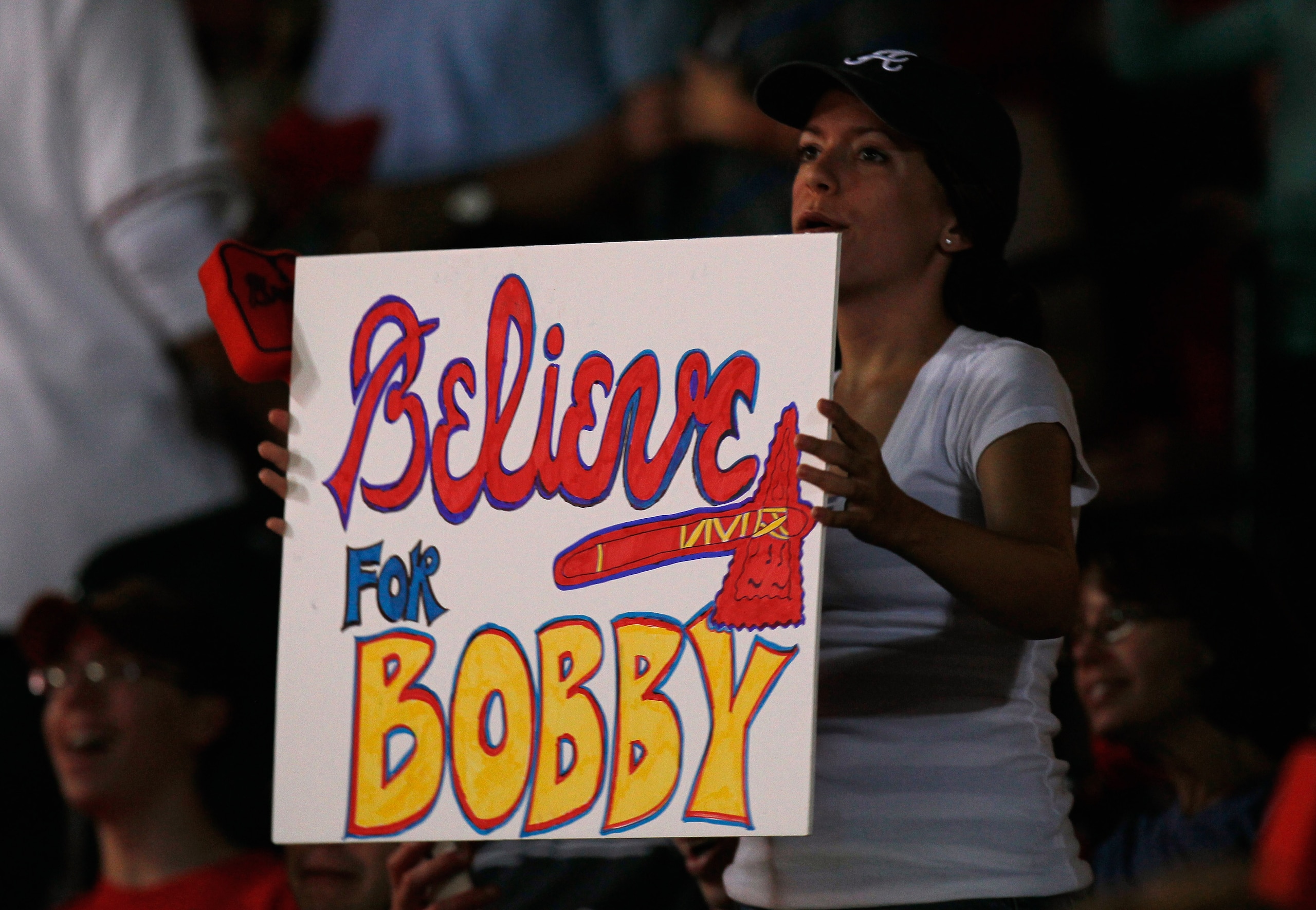 ATLANTA - OCTOBER 11: Fans of the Atlanta Braves cheer against the San Francisco Giants during Game Four of the NLDS of the 2010 MLB Playoffs at Turner Field on October 11, 2010 in Atlanta, Georgia. (Photo by Kevin C. Cox/Getty Images) ATLANTA - OCTOBER 11: Fans of the Atlanta Braves cheer against the San Francisco Giants during Game Four of the NLDS of the 2010 MLB Playoffs at Turner Field on October 11, 2010 in Atlanta, Georgia. (Photo by Kevin C. Cox/Getty Images)