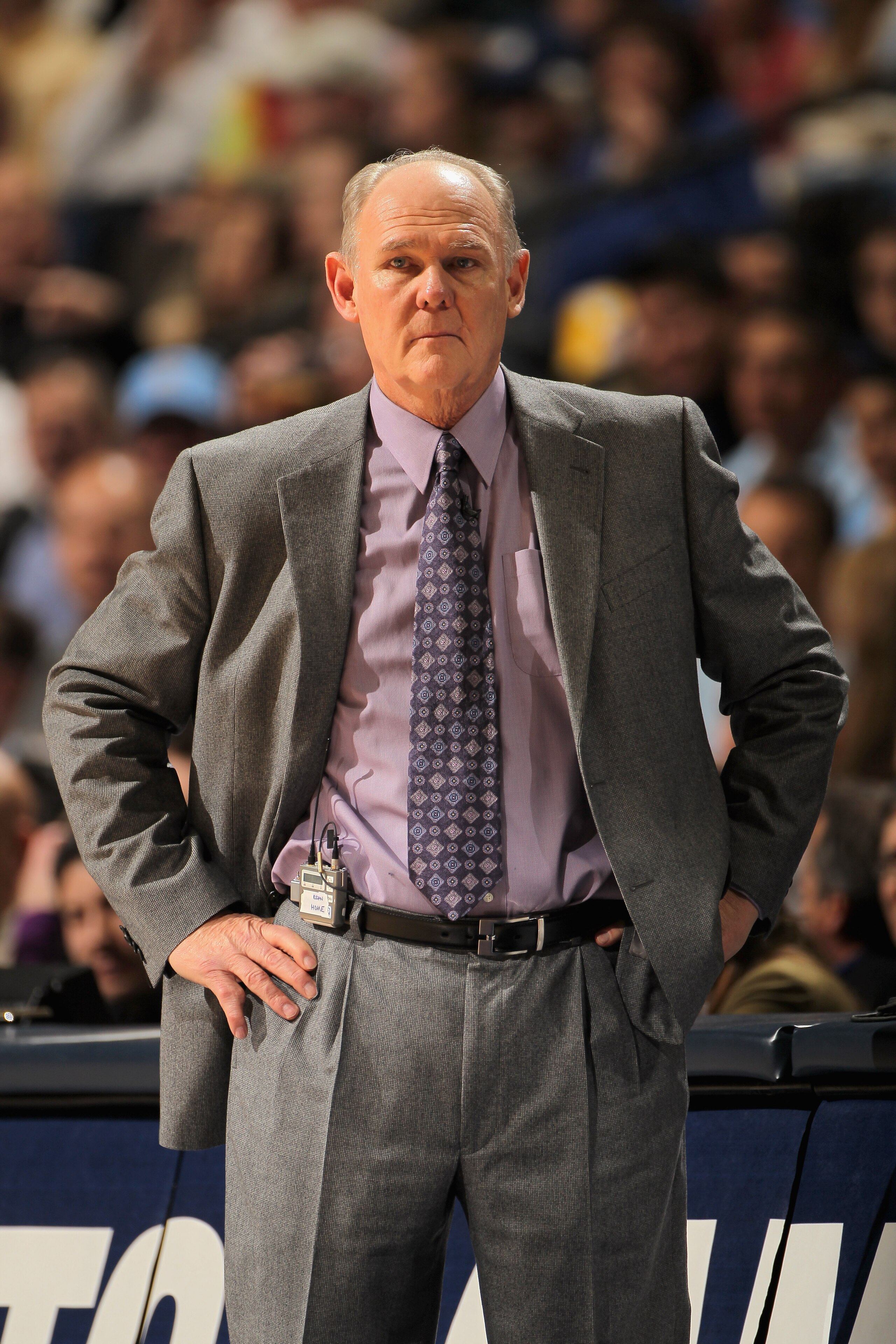 DENVER, CO - JANUARY 21:  George Karl, head coach of the Denver Nuggets, leads his team against the Los Angeles Lakers at the Pepsi Center on January 21, 2011 in Denver, Colorado. The Lakers defeated the Nuggets 107-97. NOTE TO USER: User expressly acknow