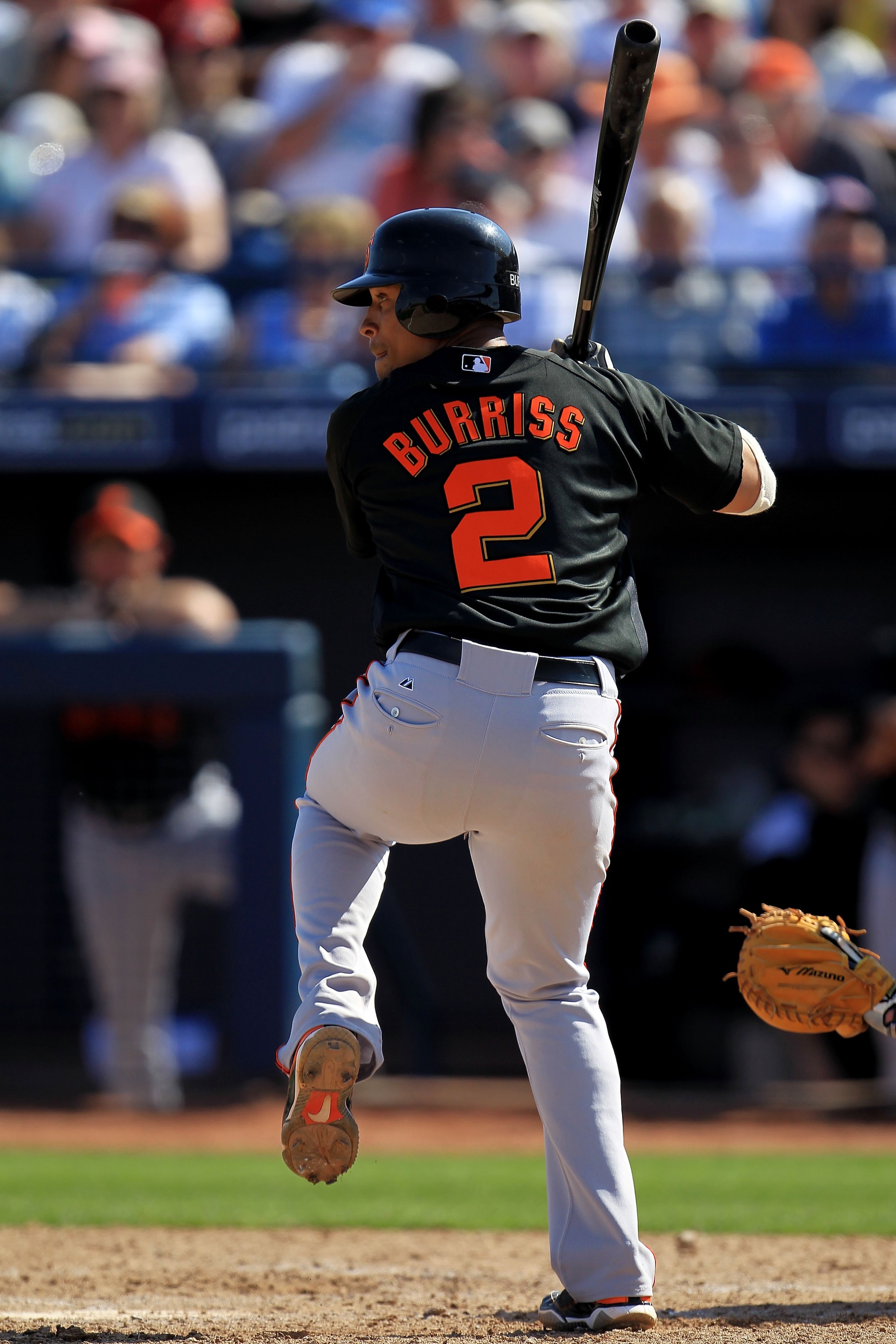 PEORIA, AZ - MARCH 03: Emmanuel Burriss #2 of the San Francisco Giants bats against the Seattle Mariners during a spring training game at Peoria Sports Complex on March 3, 2010 in Peoria, Arizona.  (Photo by Chris McGrath/Getty Images)