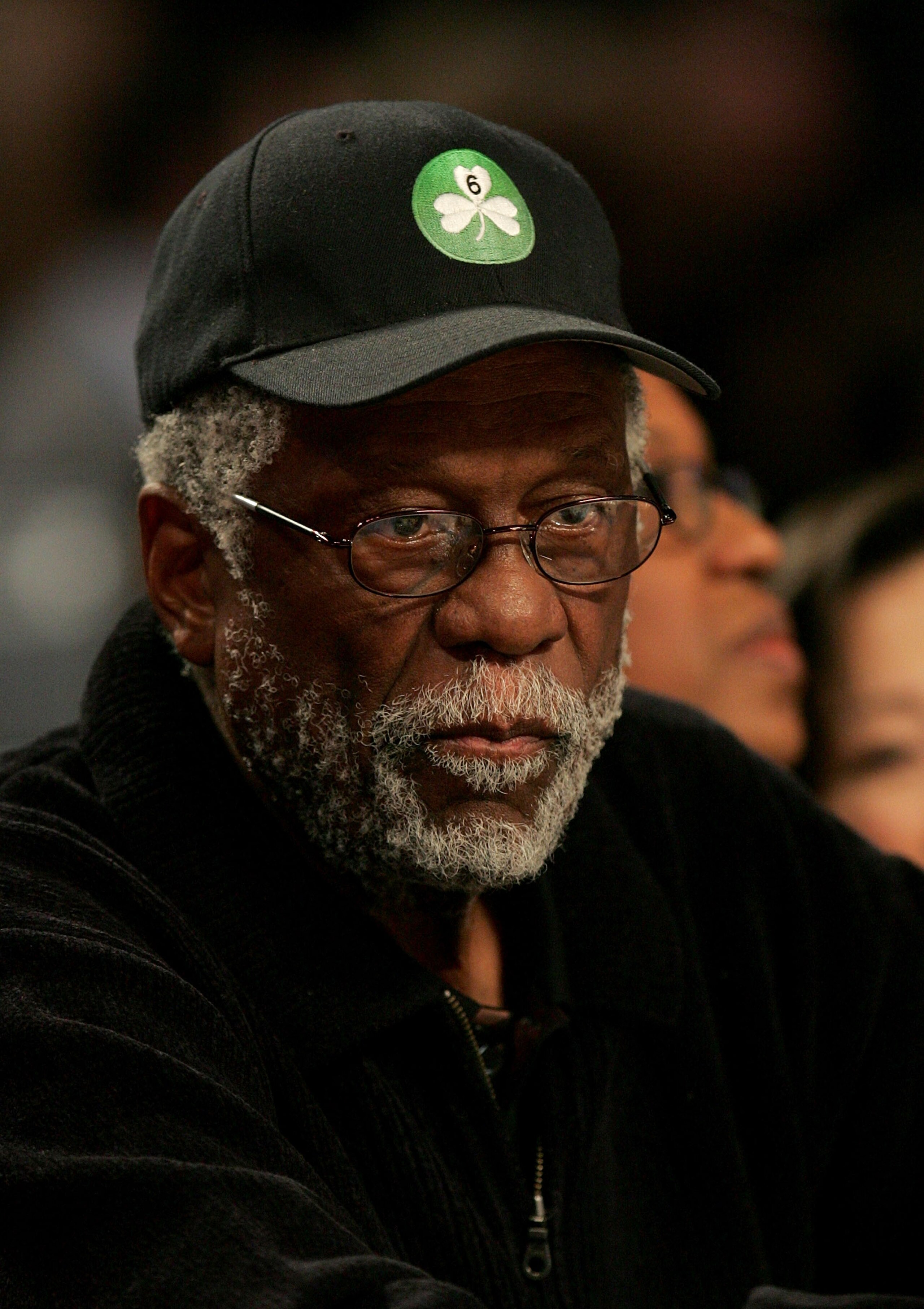 DENVER - FEBRUARY 18: NBA legend Bill Russell watches the got milk? Rookie Challenge, part of 2005 NBA All-Star Weekend at Pepsi Center on February 18, 2005 in Denver, Colorado. The Sophomores won 133-106. NOTE TO USER: User expressly acknowledges and DENVER - FEBRUARY 18: NBA legend Bill Russell watches the got milk? Rookie Challenge, part of 2005 NBA All-Star Weekend at Pepsi Center on February 18, 2005 in Denver, Colorado. The Sophomores won 133-106. NOTE TO USER: User expressly acknowledges and