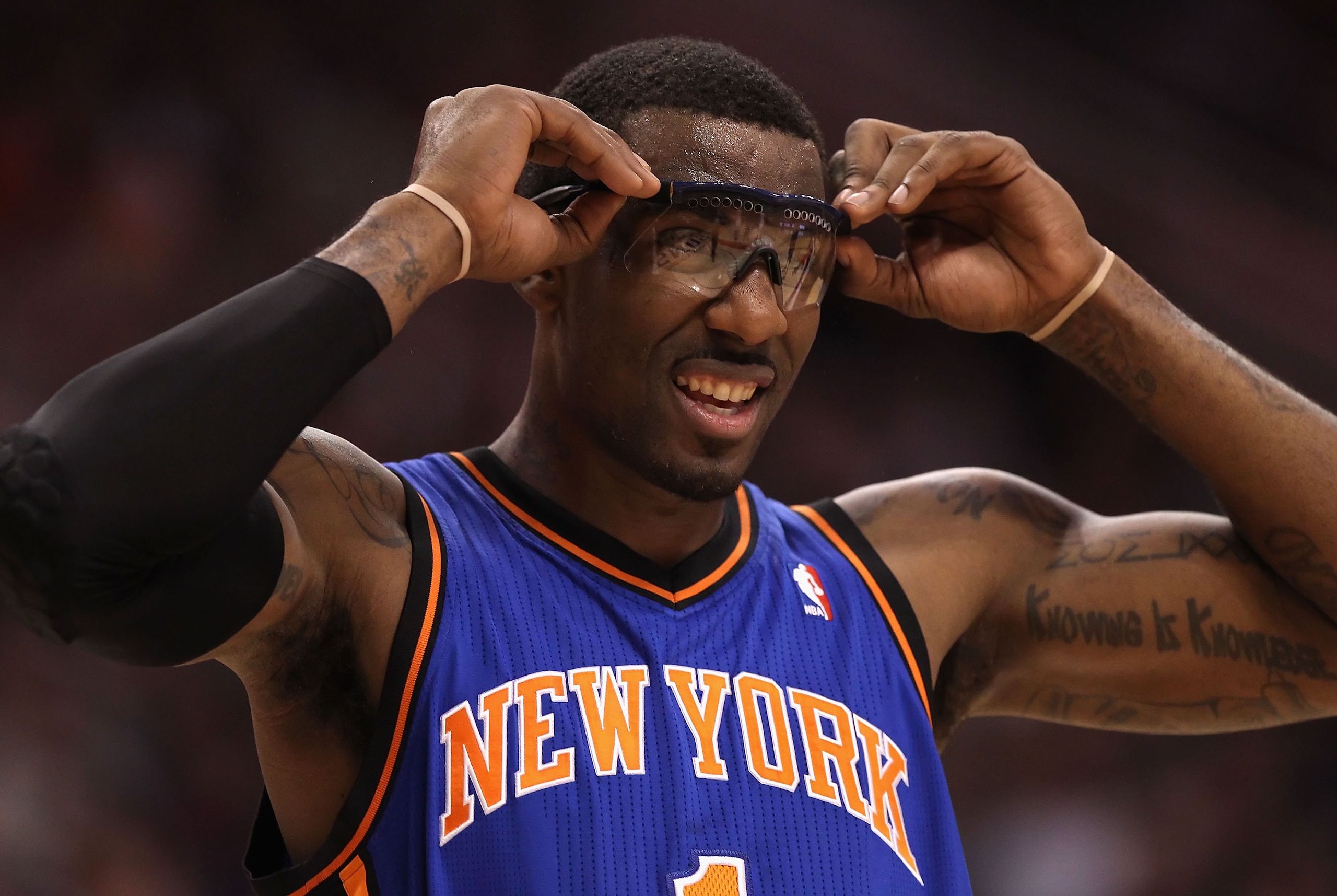PHOENIX, AZ - JANUARY 07:  Amar'e Stoudemire #1 of the New York Knicks during the NBA game against the Phoenix Suns at US Airways Center on January 7, 2011 in Phoenix, Arizona.  NOTE TO USER: User expressly acknowledges and agrees that, by downloading and