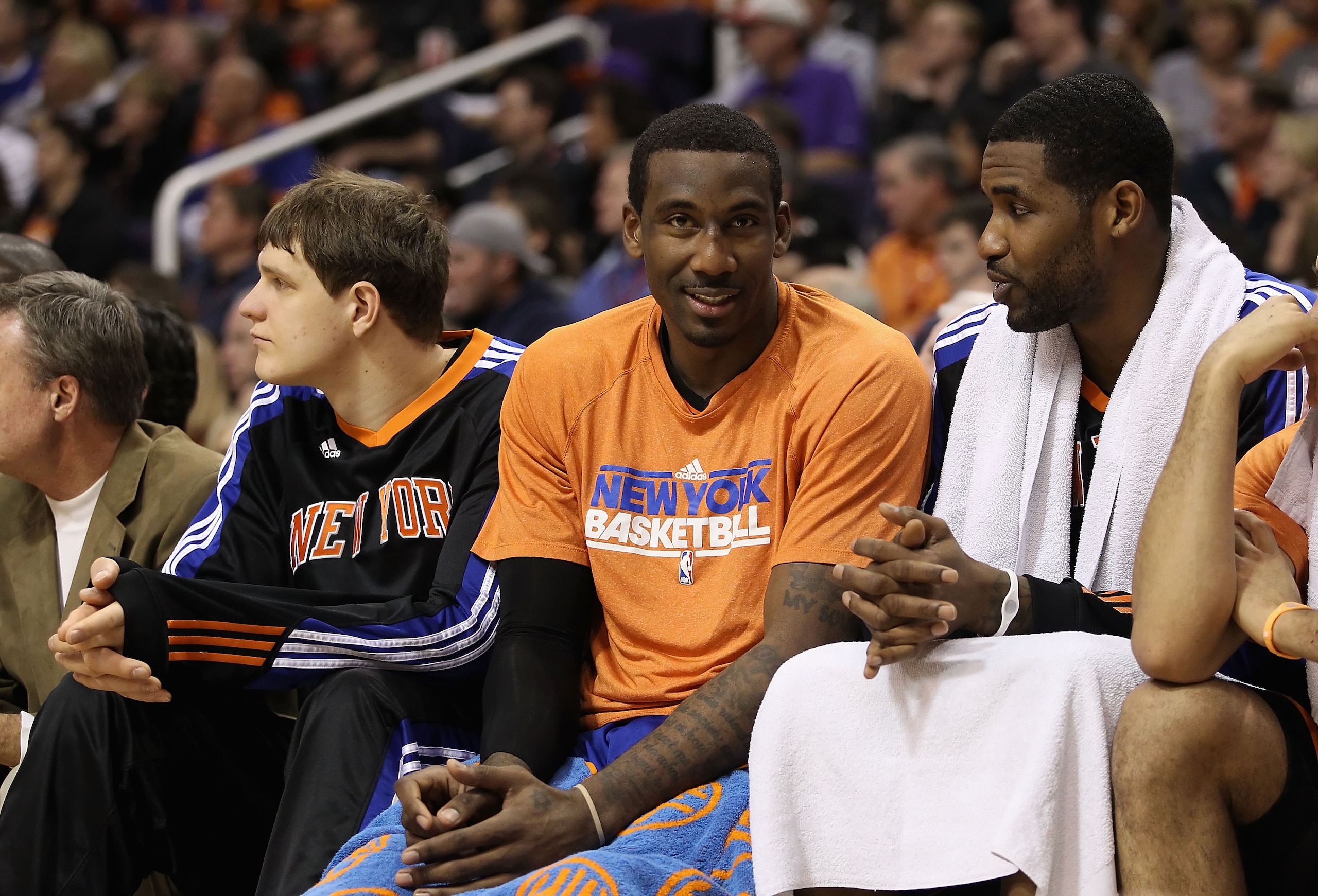PHOENIX, AZ - JANUARY 07:  Amar'e Stoudemire #1 of the New York Knicks during the NBA game against the Phoenix Suns at US Airways Center on January 7, 2011 in Phoenix, Arizona.  NOTE TO USER: User expressly acknowledges and agrees that, by downloading and