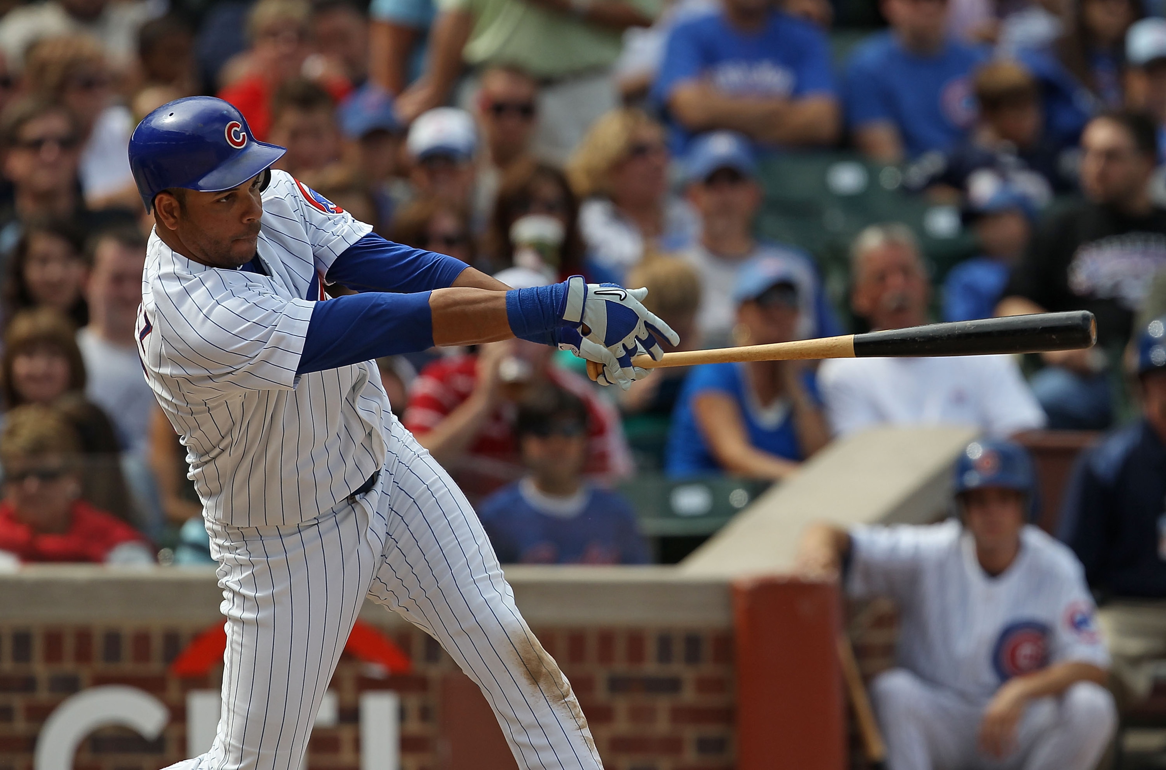 CHICAGO - SEPTEMBER 05: Aramis Ramirez #16 of the Chicago Cubs hits his 22nd home run of the year, a two run shot in the 3rd inning, against the New York Mets at Wrigley Field on September 5, 2010 in Chicago, Illinois. The Mets defeated the Cubs 18-5. (Ph