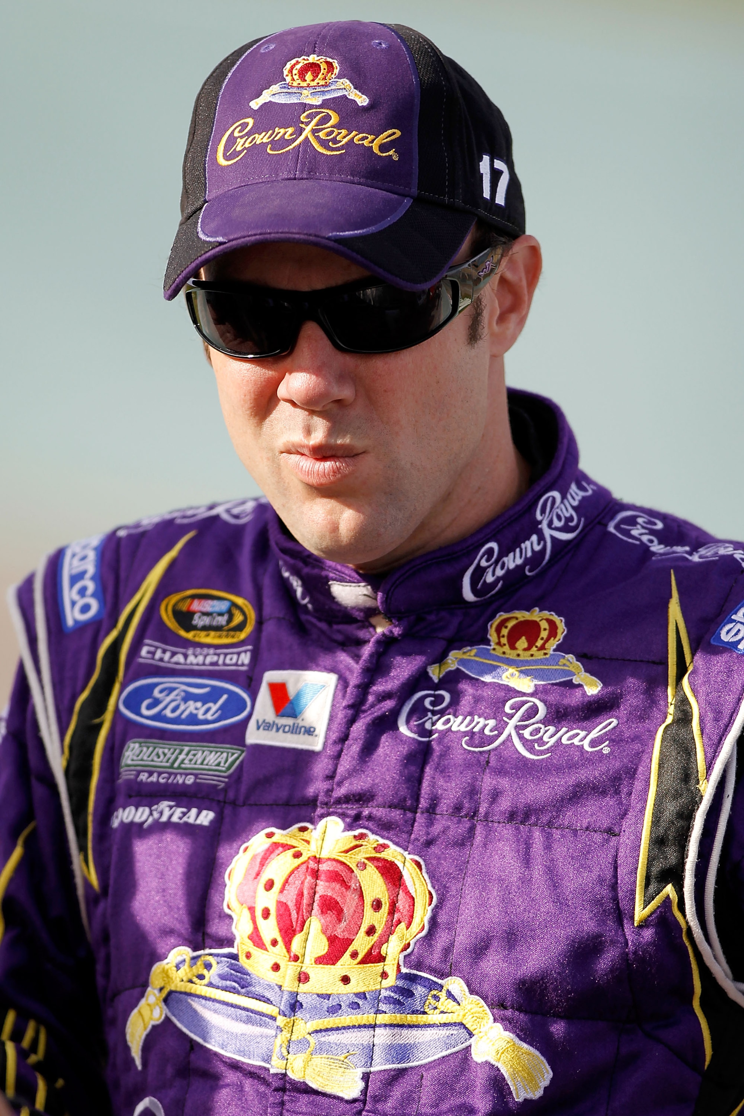 HOMESTEAD, FL - NOVEMBER 19:  Matt Kenseth, driver of the #17 Crown Royal Ford, walks on the grid during qualifying for the NASCAR Sprint Cup Series Ford 400 at Homestead-Miami Speedway on November 19, 2010 in Homestead, Florida.  (Photo by Todd Warshaw/G