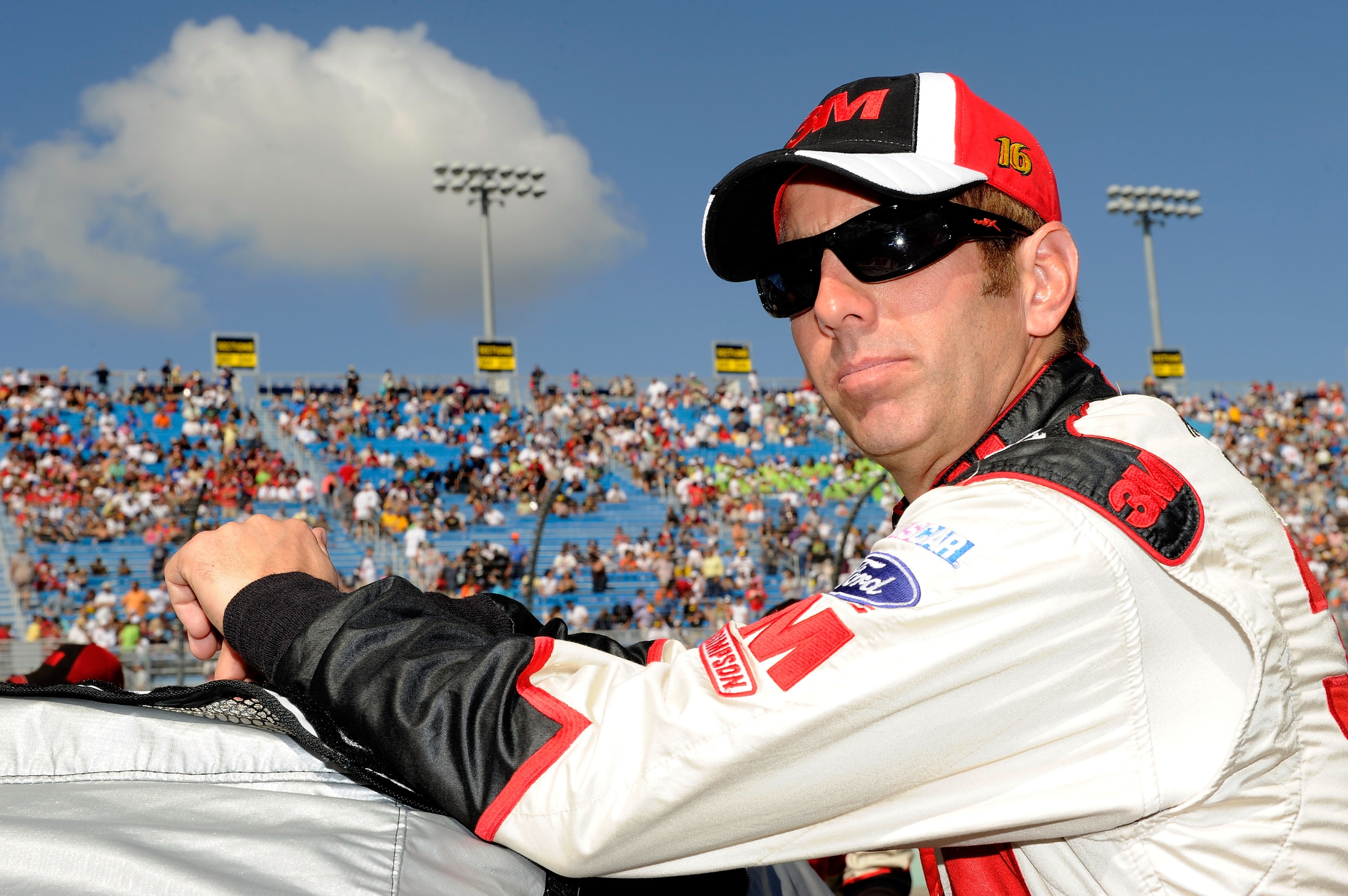 HOMESTEAD, FL - NOVEMBER 21:  Greg Biffle, driver of the #16 3M Ford, stands by his car prior to the NASCAR Sprint Cup Series Ford 400 at Homestead-Miami Speedway on November 21, 2010 in Homestead, Florida.  (Photo by John Harrelson/Getty Images for NASCA
