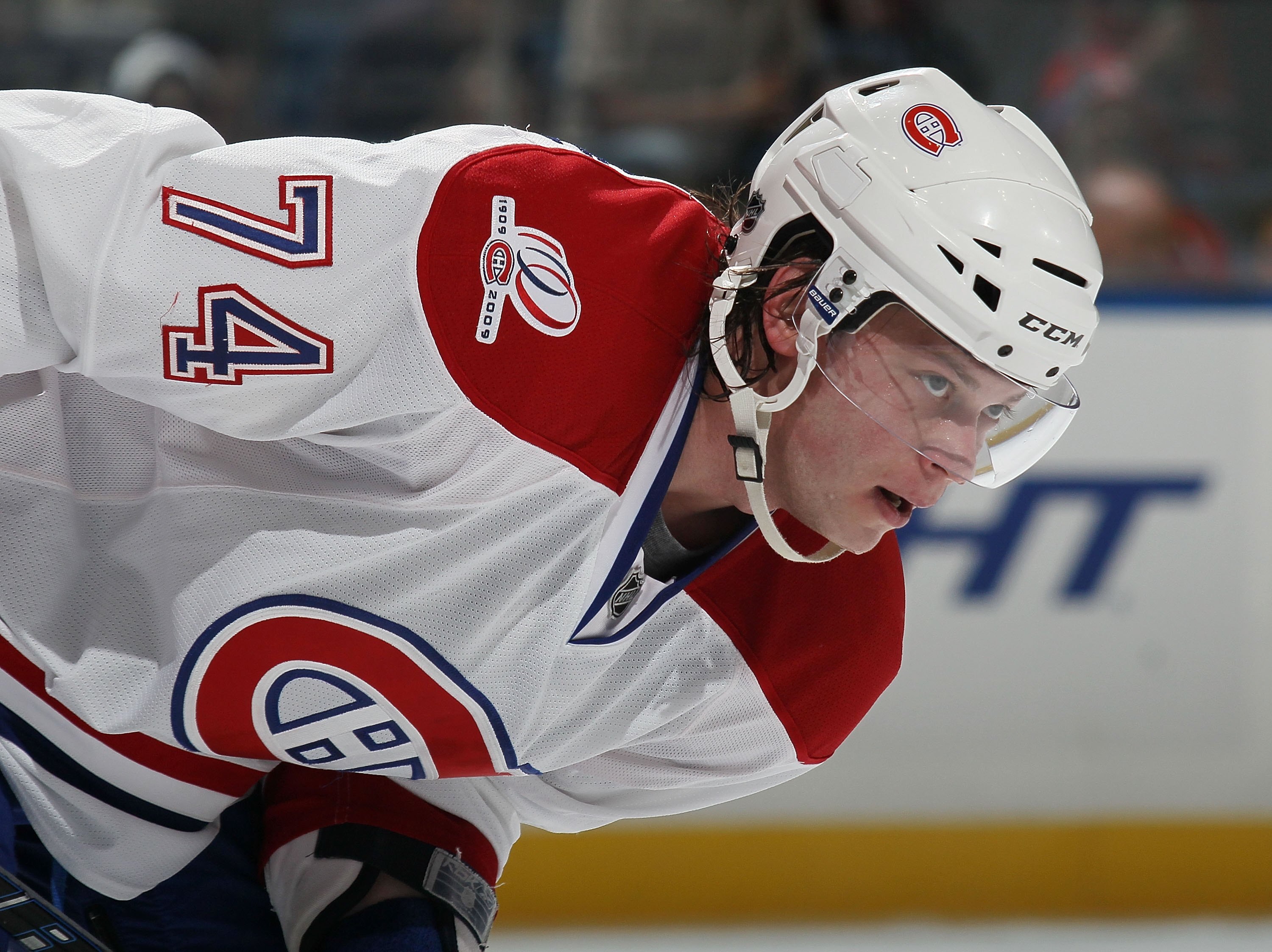 UNIONDALE, NY - APRIL 06:  Sergei Kostitsyn #74 of the Montreal Canadiens skates against the New York Islanders at Nassau Coliseum on April 6, 2010 in Uniondale, New York.  (Photo by Bruce Bennett/Getty Images)