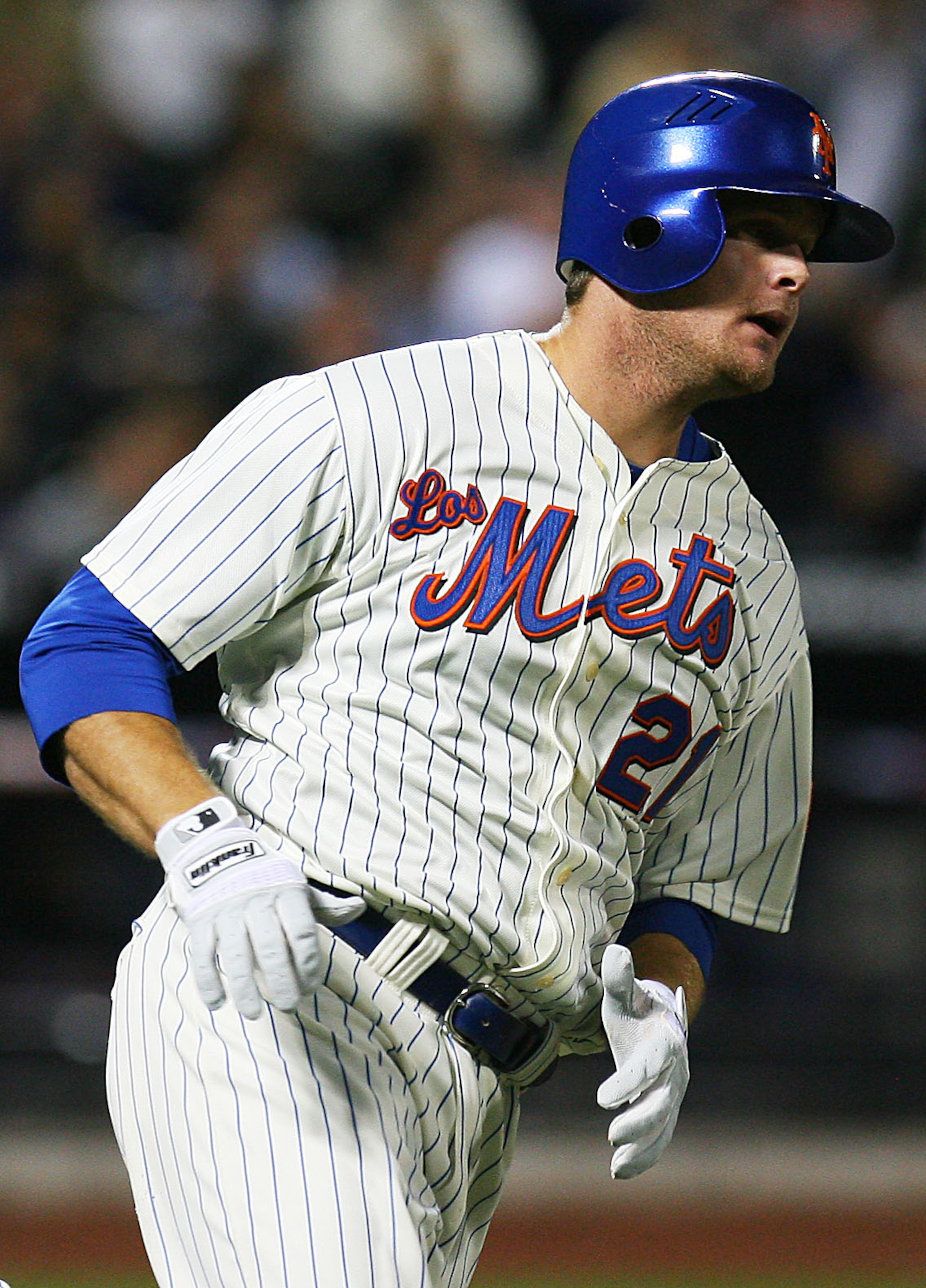 NEW YORK - SEPTEMBER 17: Josh Thole #21 of the New York Mets runs the bases after hitting his first ever Major League Baseball home run in the fourth inning against the Atlanta Braves on September 17, 2010 at Citi Field in the Flushing neighborhood of the