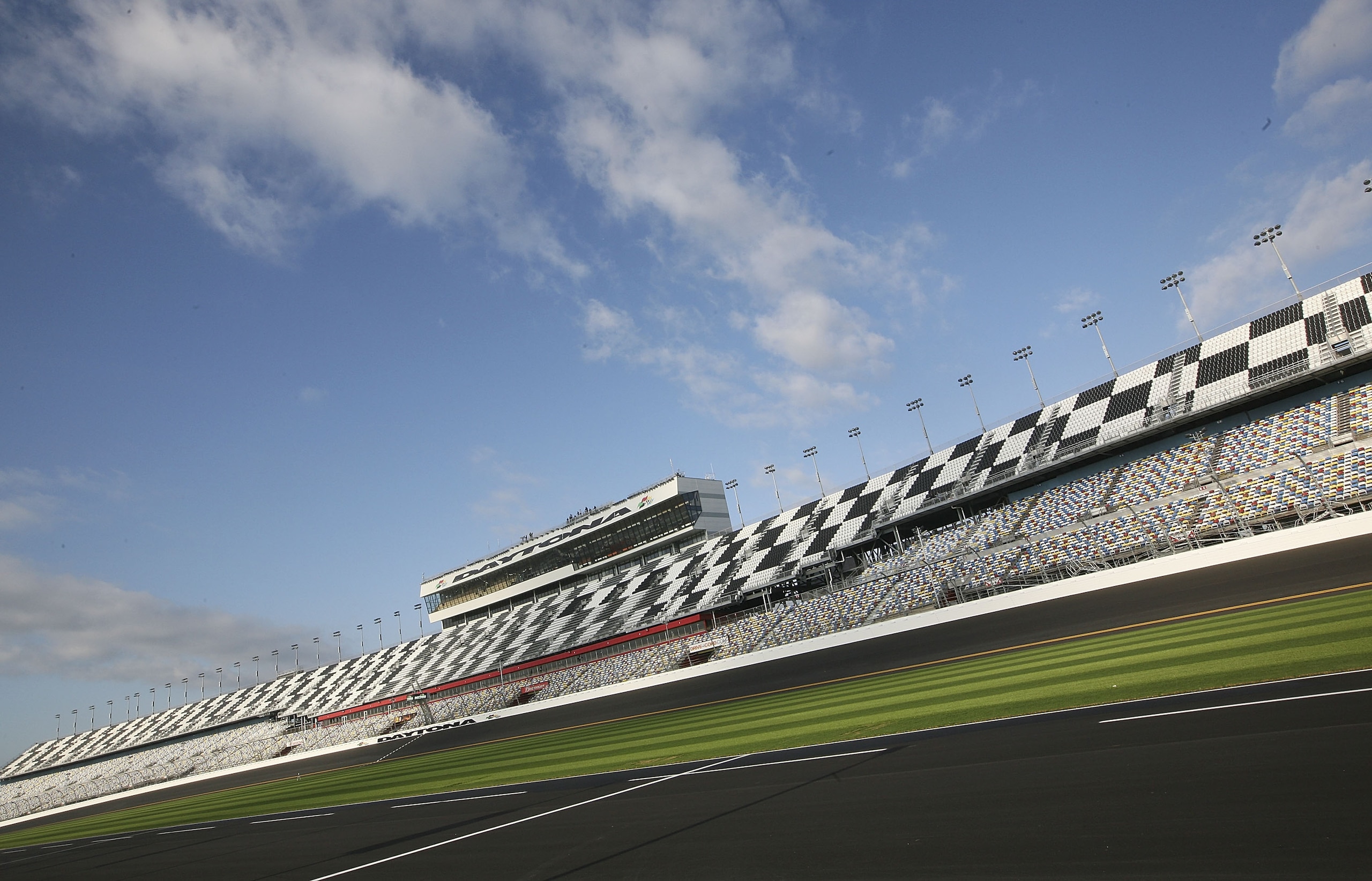 DAYTONA BEACH, FL - JANUARY 20:  The new track surface at Daytona International Speedway is seen prior to testing on January 20, 2011 in Daytona Beach, Florida.  (Photo by Jerry Markland/Getty Images for NASCAR)