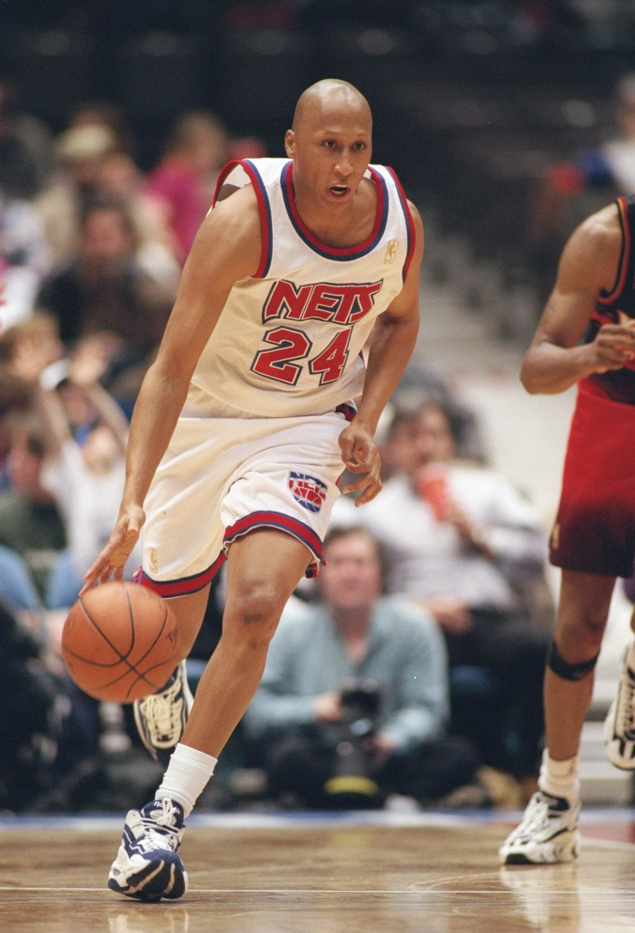 3 Jan 1997:  Lloyd Daniels of the New Jersey Nets dribbles the ball down the court during a game against the Atlanta Hawks at the Continential Airlines Arena in East Rutherford, New Jersey.  The Hawks won the game 95-85. Mandatory Credit: Al Bello  /Allsp