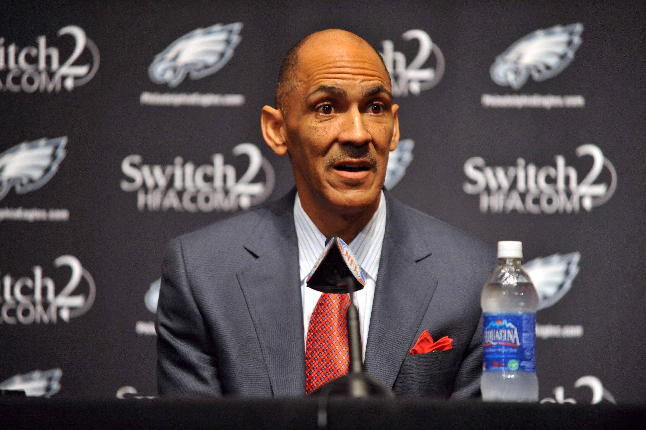 PHILADELPHIA - AUGUST 14: Tony Dungy speaks at a press conference introducing Michael Vick at the NovaCare Complex on August 14, 2009 in Philadelphia, Pennsylvania. Vick signed a one-year contract, with a second year option, with the Eagles. (Photo by La PHILADELPHIA - AUGUST 14: Tony Dungy speaks at a press conference introducing Michael Vick at the NovaCare Complex on August 14, 2009 in Philadelphia, Pennsylvania. Vick signed a one-year contract, with a second year option, with the Eagles. (Photo by La