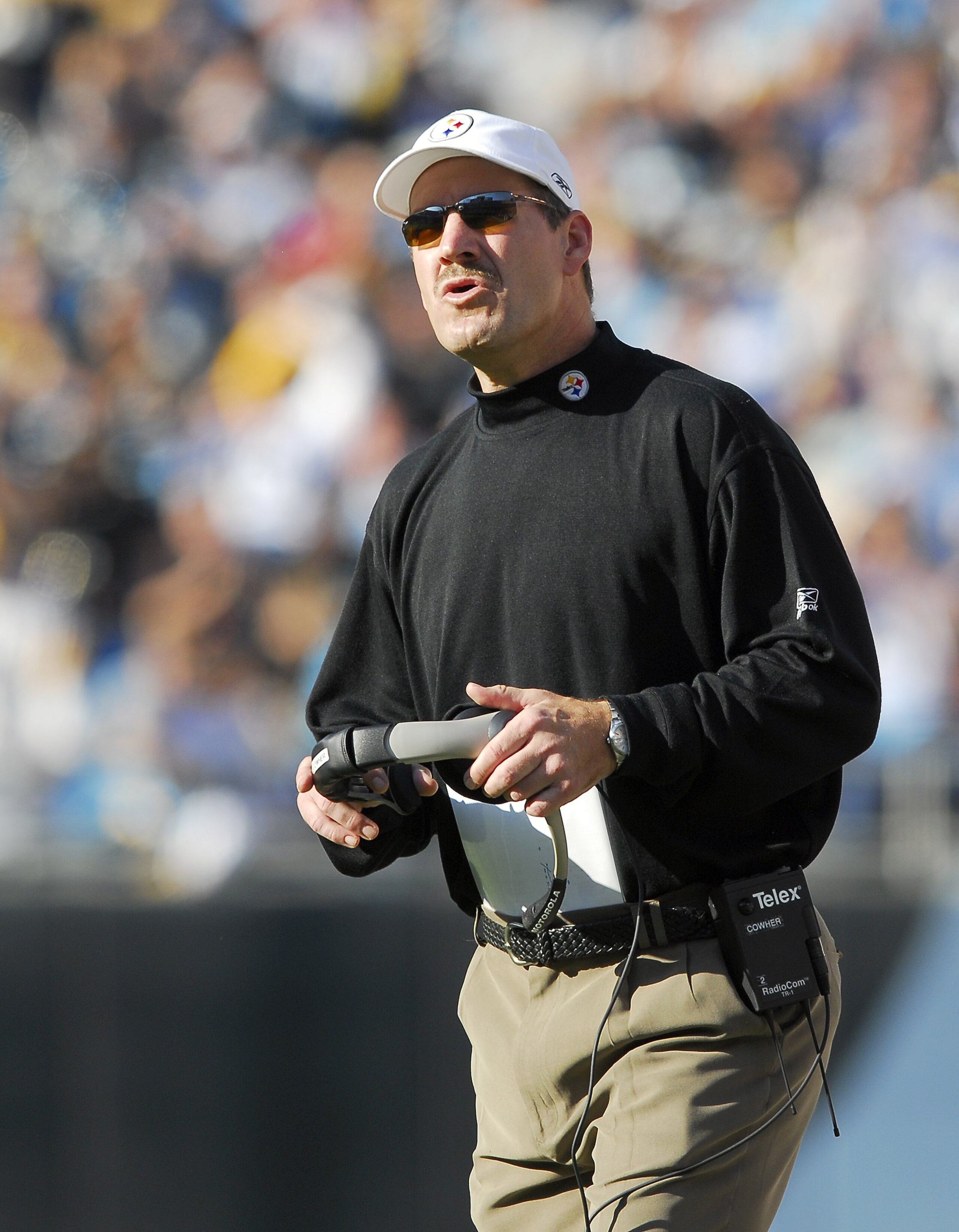 CHARLOTTE, NC - DECEMBER 17: Coach Bill Cowher of the Pittsburgh Steelers watches his team against the Carolina Panthers December 17, 2006 at Bank of America Stadium in Charlotte, North Carolina. Pittsburgh defeated Carolina 37-3. (Photo By Grant Halve CHARLOTTE, NC - DECEMBER 17: Coach Bill Cowher of the Pittsburgh Steelers watches his team against the Carolina Panthers December 17, 2006 at Bank of America Stadium in Charlotte, North Carolina. Pittsburgh defeated Carolina 37-3. (Photo By Grant Halve
