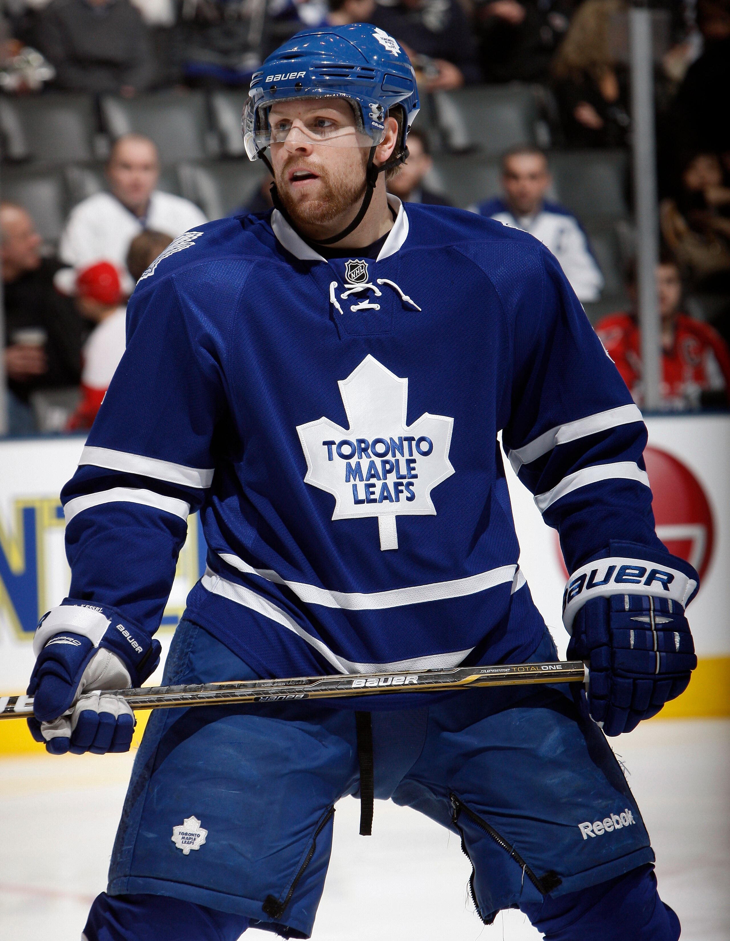 TORONTO, CANADA - JANUARY 22:  Phil Kessel #81of the Toronto Maple Leafs waits for a faceoff during game action at the Air Canada Centre against the Washington Capitals January 22, 2011 in Toronto, Ontario, Canada. (Photo by Abelimages/Getty Images)