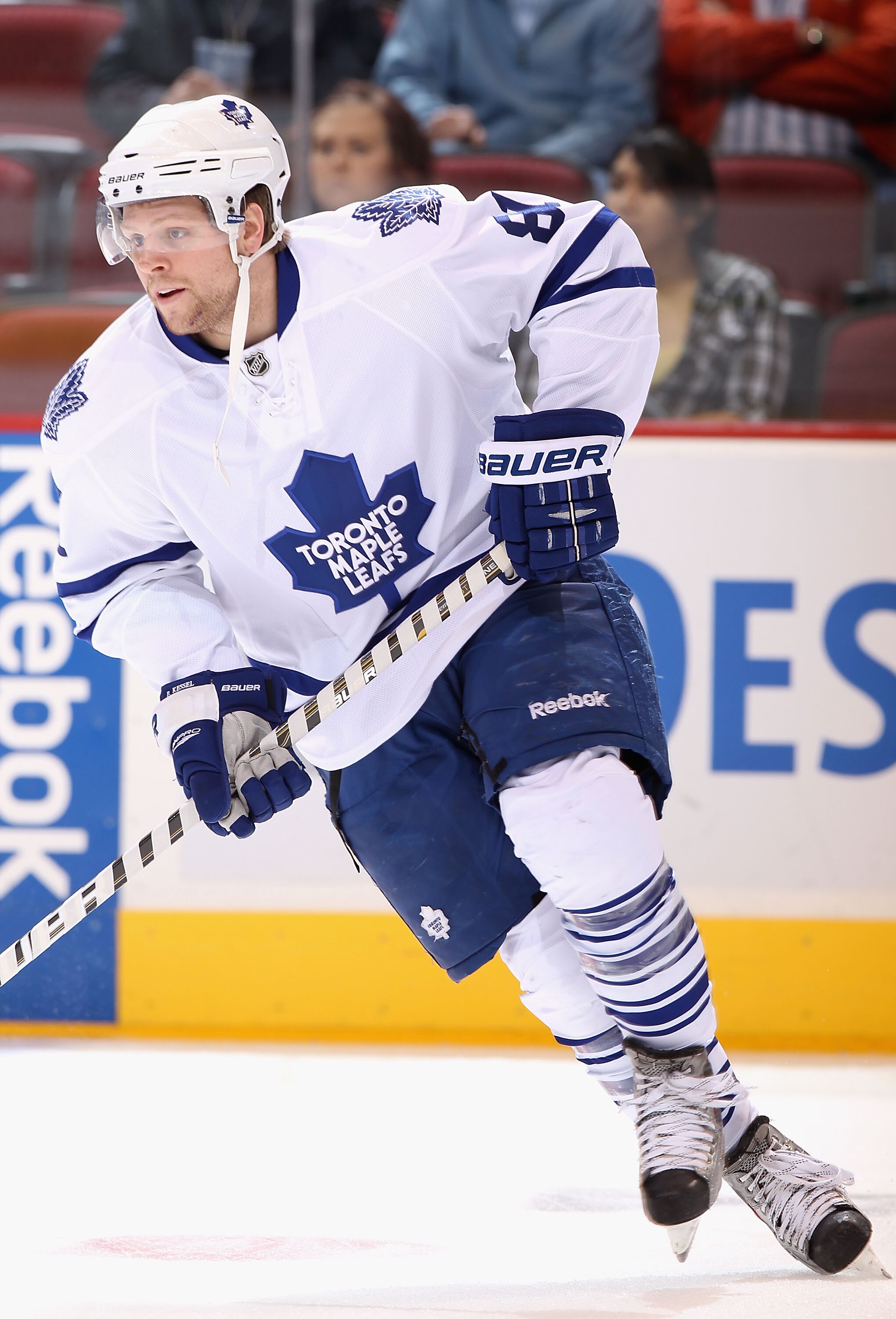 GLENDALE, AZ - JANUARY 13:  Phil Kessel #81 of the Toronto Maple Leafs warms up before the NHL game against the Phoenix Coyotes at Jobing.com Arena on January 13, 2011 in Glendale, Arizona.  The Coyotes defeated the Maple Leafs 5-1.  (Photo by Christian P
