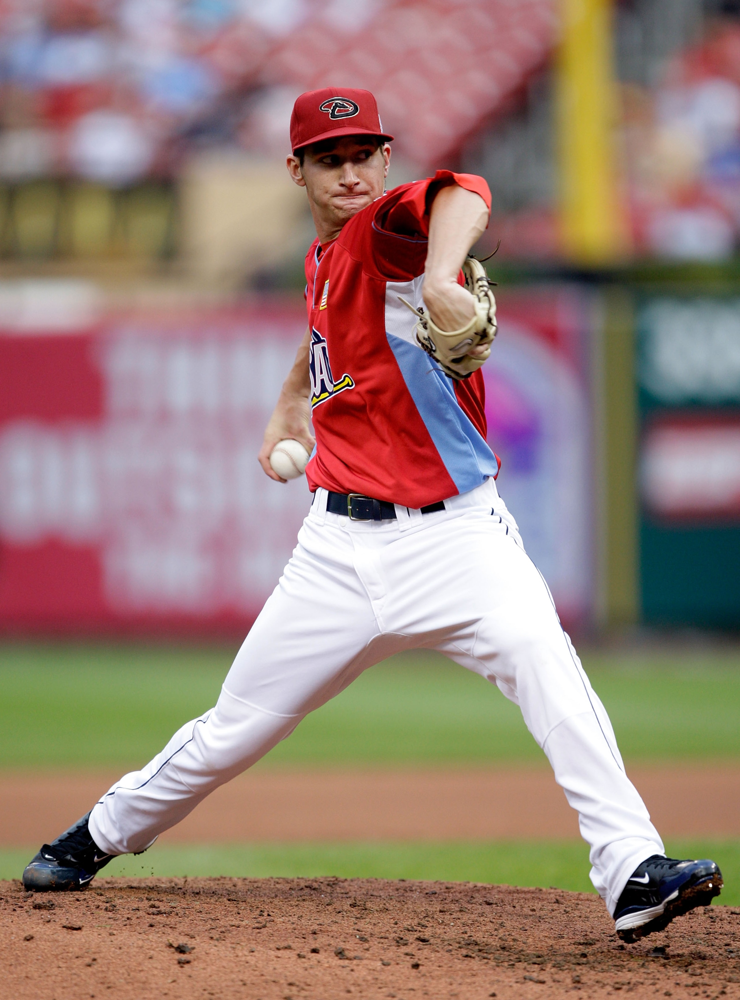 ST LOUIS, MO - JULY 12:  U.S. Futures All-Star Jarrod Parker of the Arizona Diamondbacks pitches the during the 2009 XM All-Star Futures Game at Busch Stadium on July 12, 2009 the in St. Louis, Missouri.  (Photo by Jamie Squire/Getty Images)