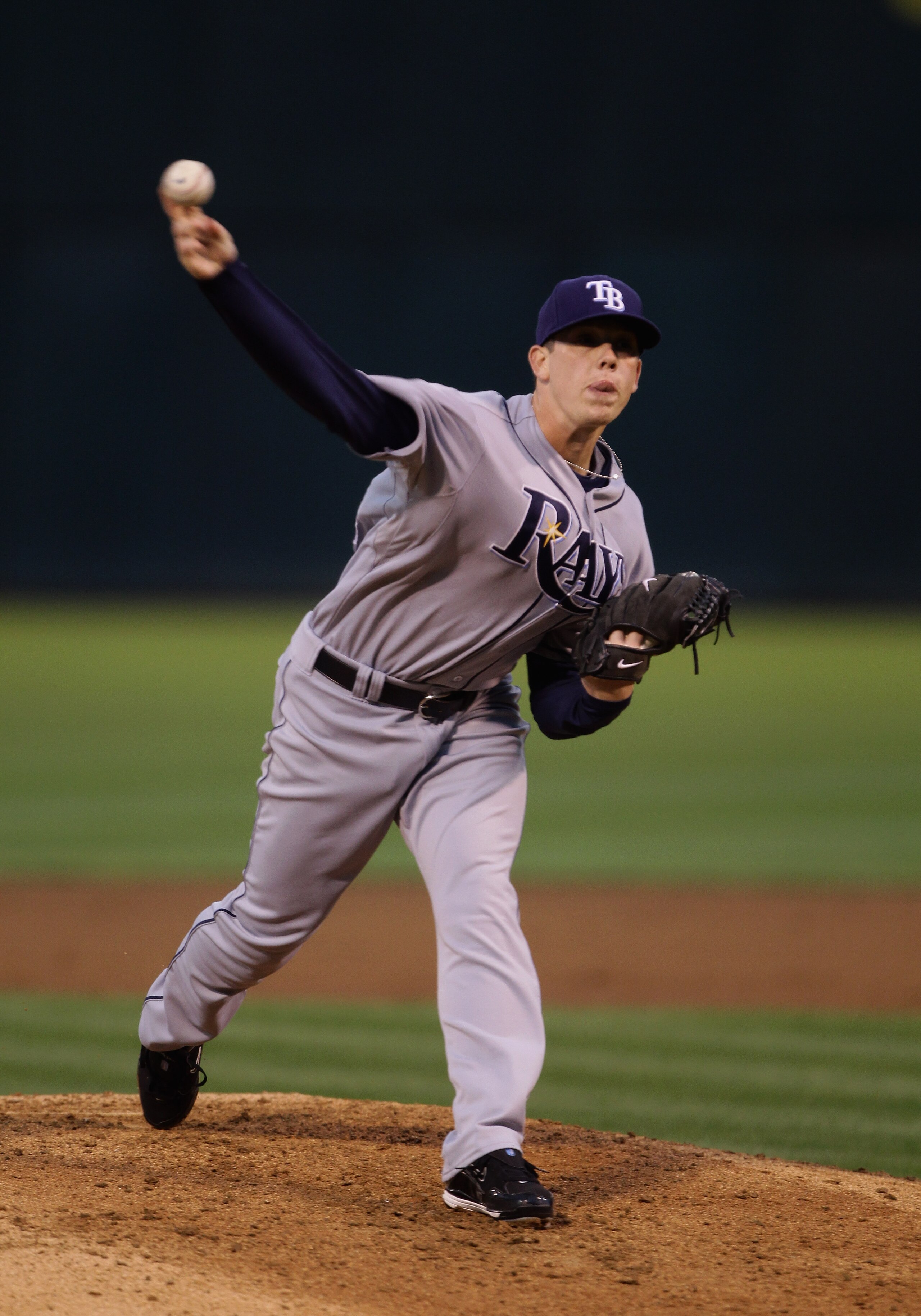 OAKLAND, CA - AUGUST 20:  Jeremy Hellickson #58 of the Tampa Bay Rays pitches against the Oakland Athletics at the Oakland-Alameda County Coliseum  on August 20, 2010 in Oakland, California.  (Photo by Ezra Shaw/Getty Images)