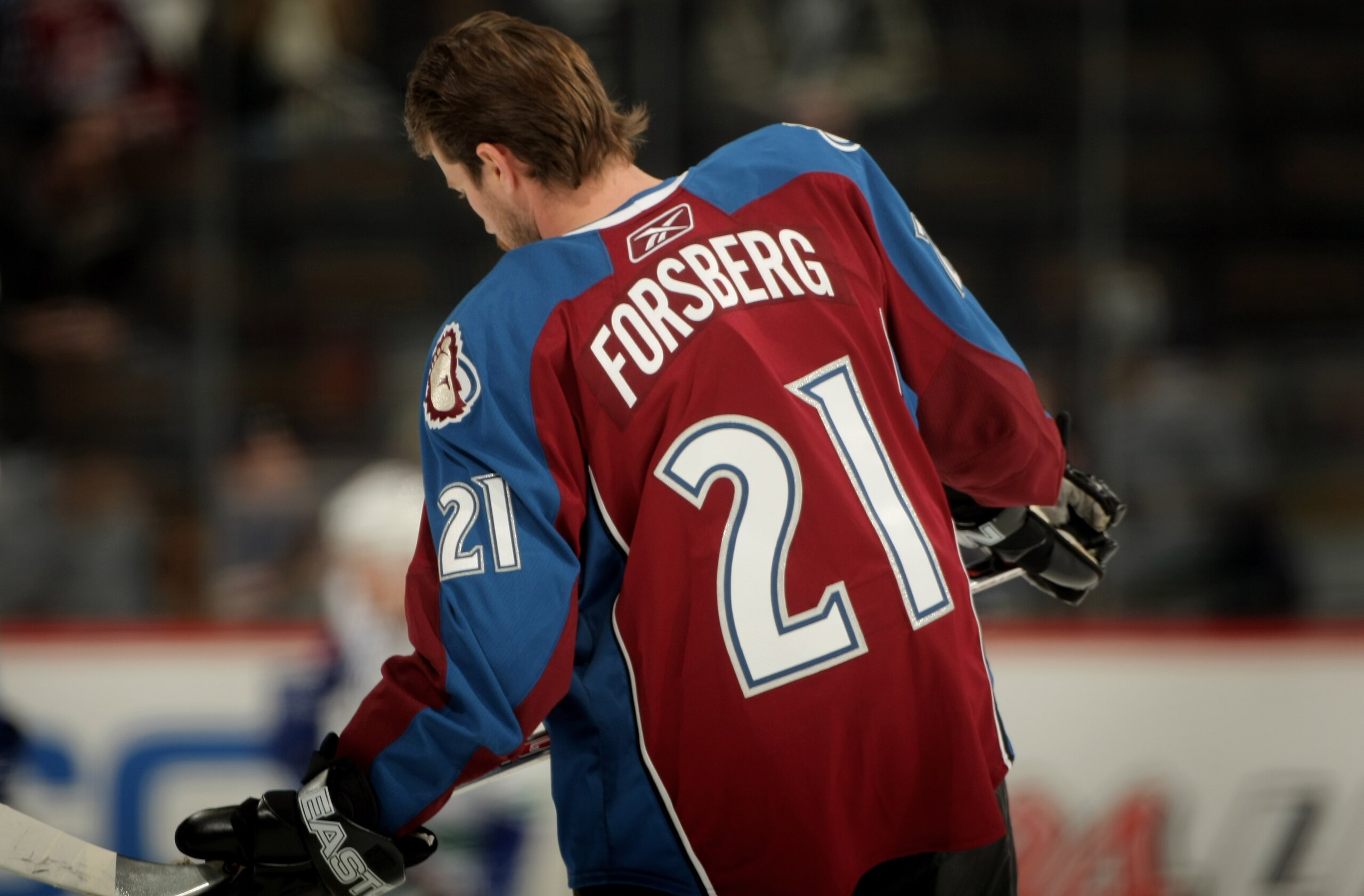 DENVER - MARCH 04: Peter Forsberg #21 of the Colorado Avalanche takes the ice for the first time since rejoining the team as they warm up prior to facing the Vancouver Canucks at the Pepsi Center on March 4, 2008 in Denver, Colorado. The Avalanche went o DENVER - MARCH 04: Peter Forsberg #21 of the Colorado Avalanche takes the ice for the first time since rejoining the team as they warm up prior to facing the Vancouver Canucks at the Pepsi Center on March 4, 2008 in Denver, Colorado. The Avalanche went o