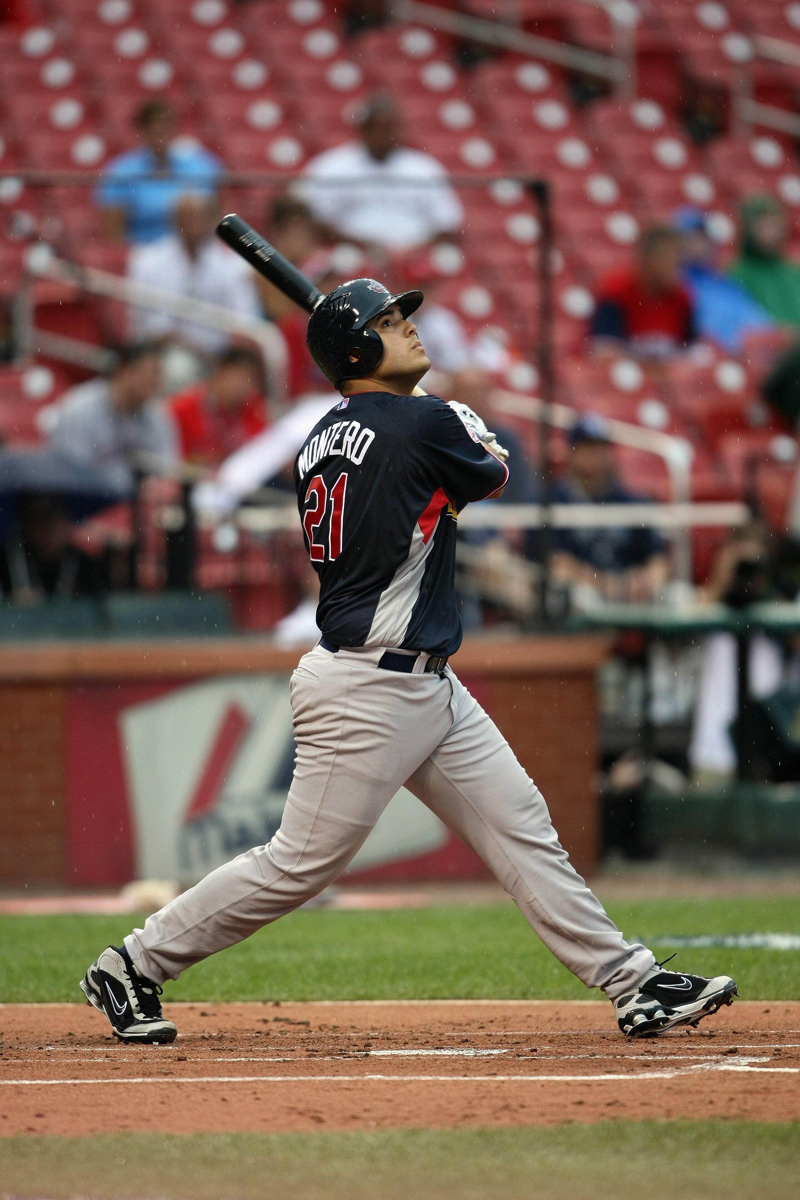 ST. LOUIS, MO - JULY 12: World Futures All-Star Jesus Montero of the New York Yankees bats during the 2009 XM All-Star Futures Game at Busch Stadium on July 12, 2009 in St. Louis, Missouri. (Photo by Elsa/Getty Images) ST. LOUIS, MO - JULY 12: World Futures All-Star Jesus Montero of the New York Yankees bats during the 2009 XM All-Star Futures Game at Busch Stadium on July 12, 2009 in St. Louis, Missouri. (Photo by Elsa/Getty Images)