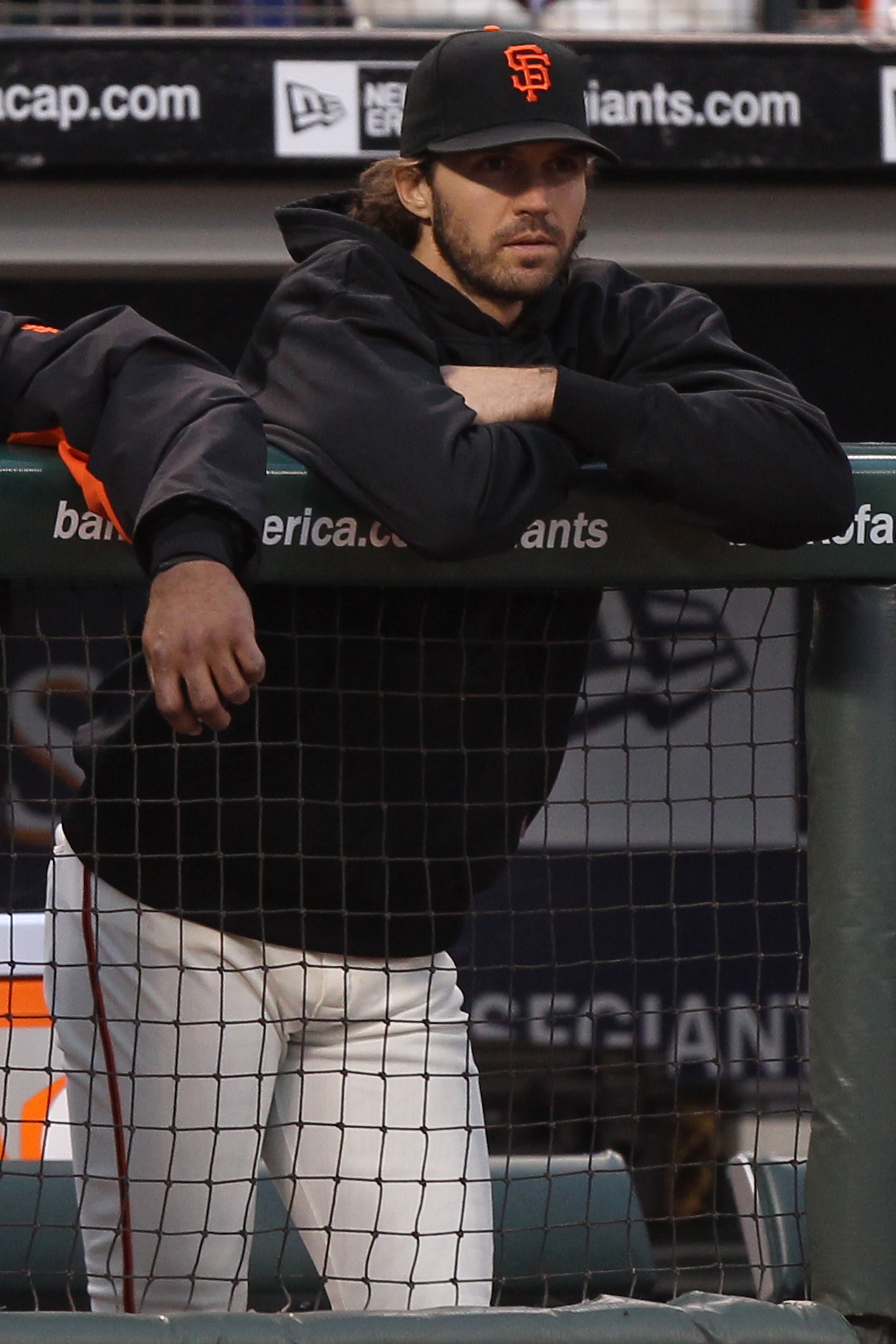 SAN FRANCISCO - OCTOBER 27:  Barry Zito of the San Francisco Giants looks on against the Texas Rangers in Game One of the 2010 MLB World Series at AT&T Park on October 27, 2010 in San Francisco, California.  (Photo by Jed Jacobsohn/Getty Images)