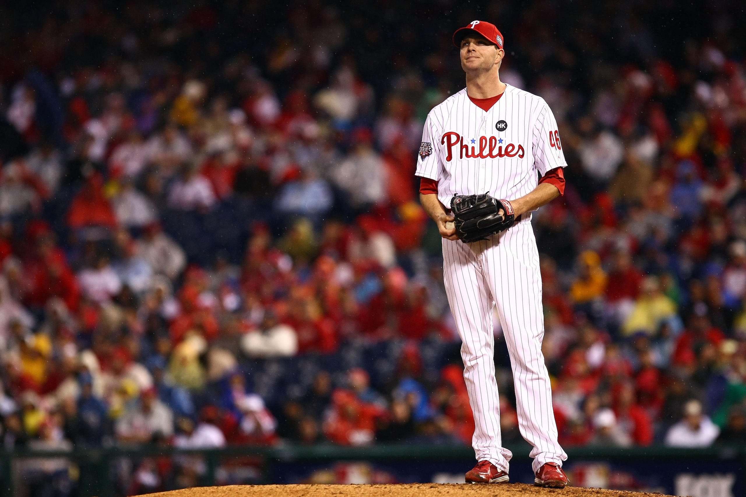 PHILADELPHIA - OCTOBER 31:  Ryan Madson #46 of the Philadelphia Phillies stands on the mound against the New York Yankees in Game Three of the 2009 MLB World Series at Citizens Bank Park on October 31, 2009 in Philadelphia, Pennsylvania.  (Photo by Chris