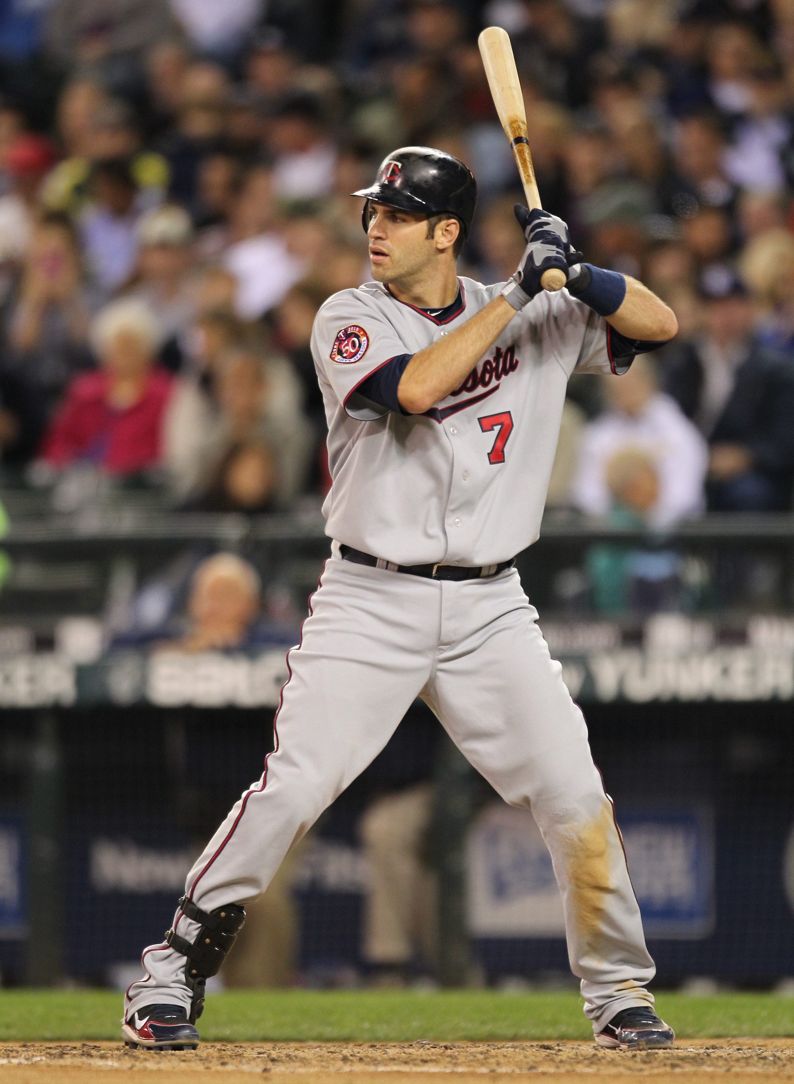 SEATTLE - AUGUST 27: Joe Mauer #7 of the Minnesota Twins bats against the Seattle Mariners at Safeco Field on August 27, 2010 in Seattle, Washington. The Twins won 6-3. (Photo by Otto Greule Jr/Getty Images) SEATTLE - AUGUST 27: Joe Mauer #7 of the Minnesota Twins bats against the Seattle Mariners at Safeco Field on August 27, 2010 in Seattle, Washington. The Twins won 6-3. (Photo by Otto Greule Jr/Getty Images)