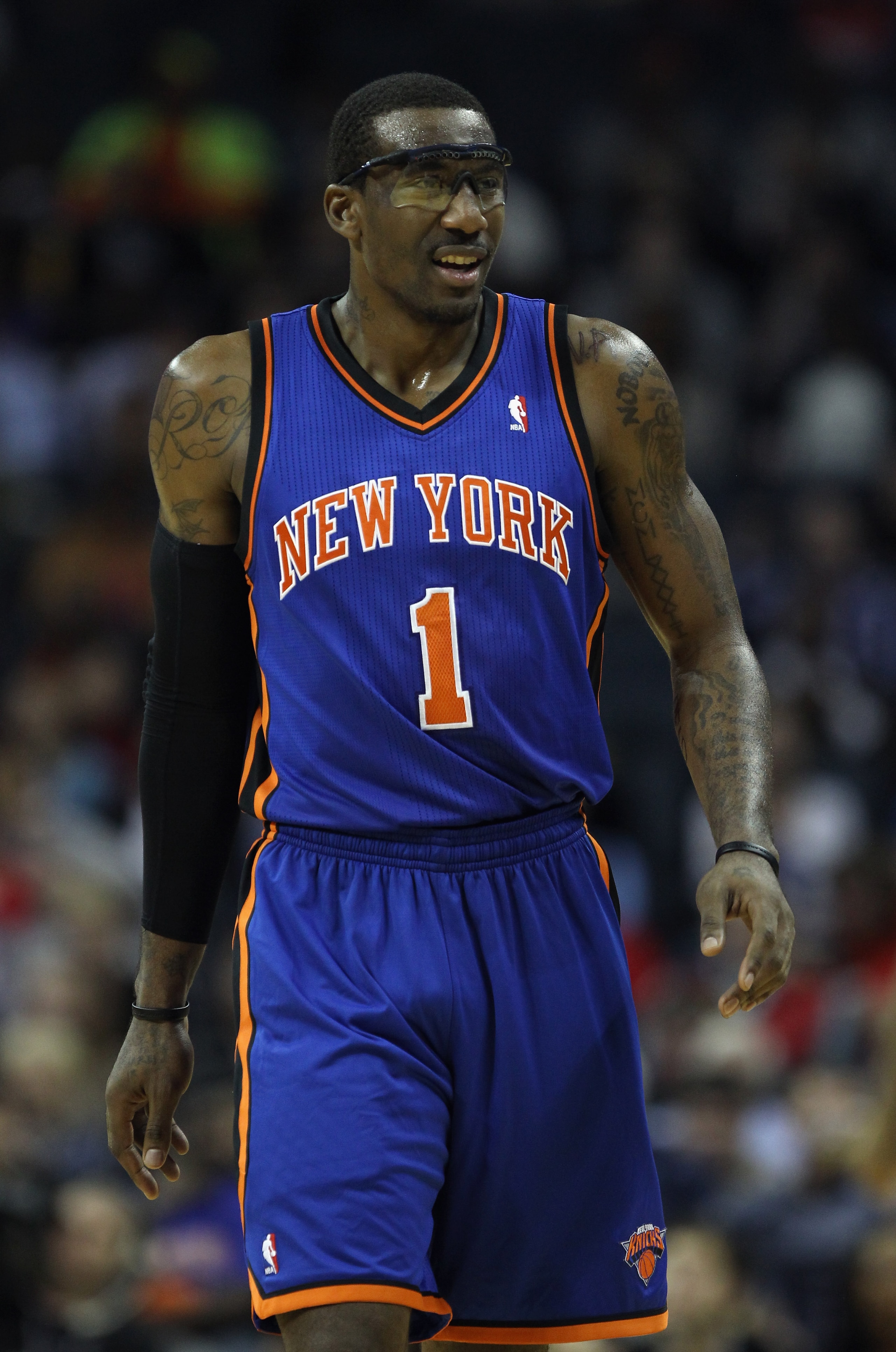 CHARLOTTE, NC - NOVEMBER 24:  Amare Stoudemire #1 of the New York Knicks during his game against the Charlotte Bobcats at Time Warner Cable Arena on November 24, 2010 in Charlotte, North Carolina.  NOTE TO USER: User expressly acknowledges and agrees that