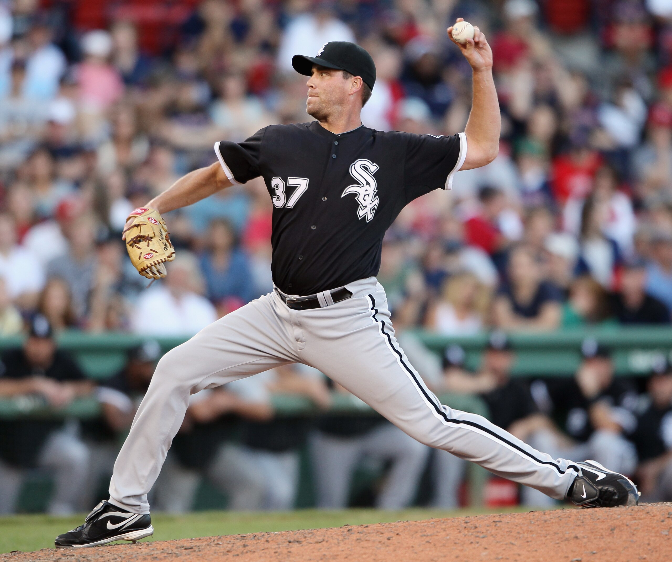 BOSTON - SEPTEMBER 05: Matt Thornton #37 of the Chicago White Sox delivers a pitch in the ninth inning against the Boston Red Sox on September 5, 2010 at Fenway Park in Boston, Massachusetts.The White Sox defeated the Red Sox 7-5. (Photo by Elsa/Getty I BOSTON - SEPTEMBER 05: Matt Thornton #37 of the Chicago White Sox delivers a pitch in the ninth inning against the Boston Red Sox on September 5, 2010 at Fenway Park in Boston, Massachusetts.The White Sox defeated the Red Sox 7-5. (Photo by Elsa/Getty I
