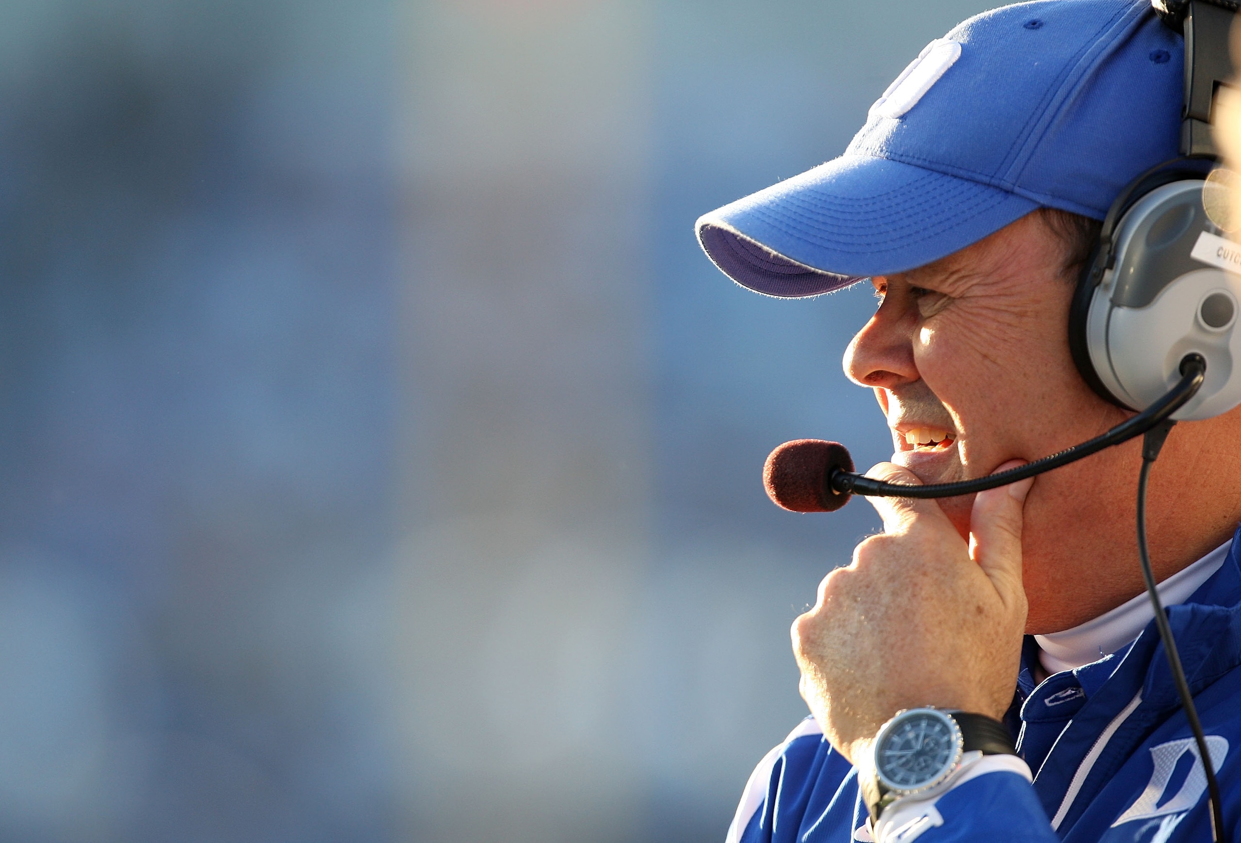 CHAPEL HILL, NC - NOVEMBER 07: Head Coach David Cutcliffe of the Duke Blue Devils watches on against the North Carolina Tar Heels during their game at Kenan Stadium on November 7, 2009 in Chapel Hill, North Carolina. (Photo by Streeter Lecka/Getty Image CHAPEL HILL, NC - NOVEMBER 07: Head Coach David Cutcliffe of the Duke Blue Devils watches on against the North Carolina Tar Heels during their game at Kenan Stadium on November 7, 2009 in Chapel Hill, North Carolina. (Photo by Streeter Lecka/Getty Image