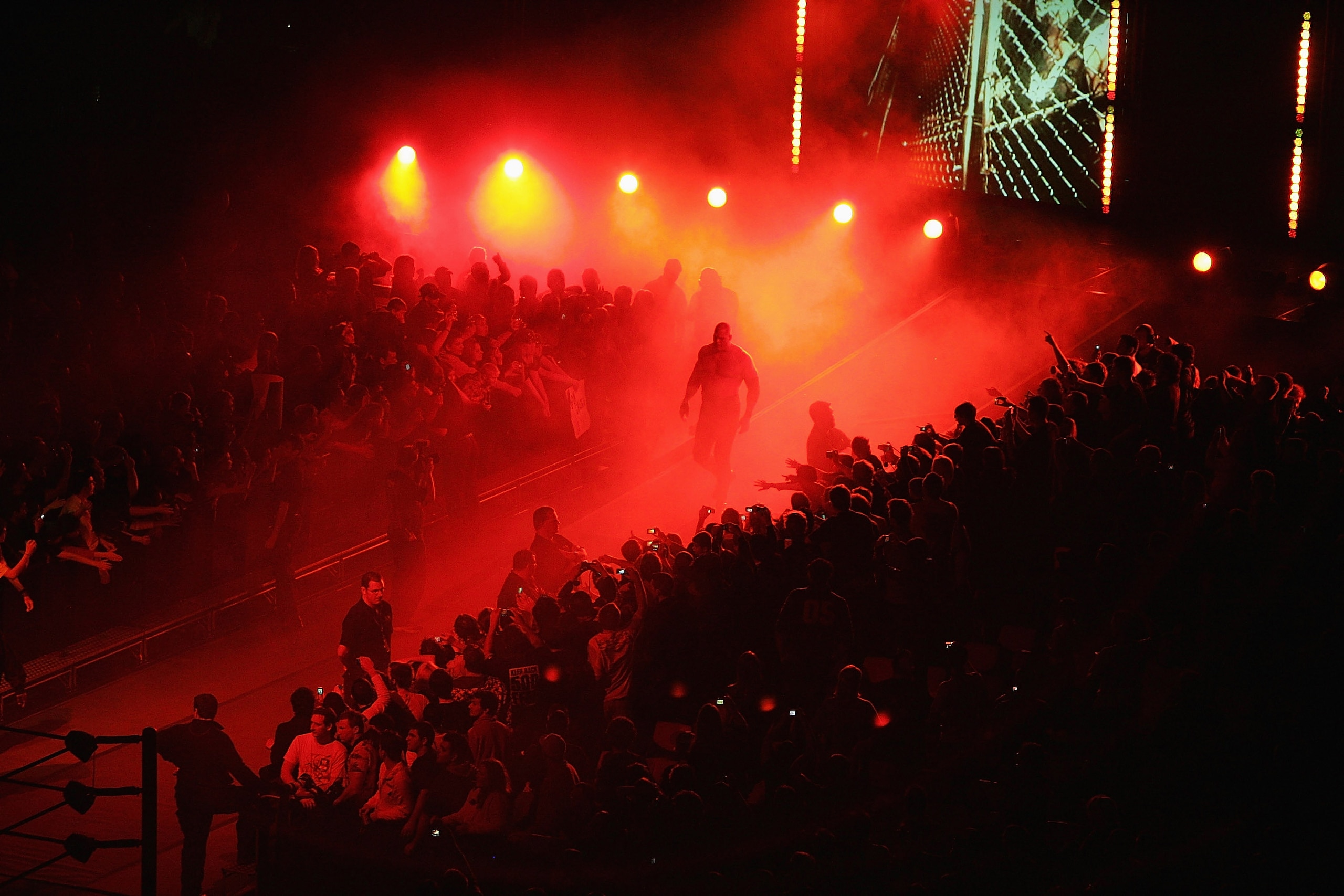SYDNEY, AUSTRALIA - JUNE 15:  ECW Champion Kane walks to the ring during WWE Smackdown at Acer Arena on June 15, 2008 in Sydney, Australia.  (Photo by Gaye Gerard/Getty Images)
