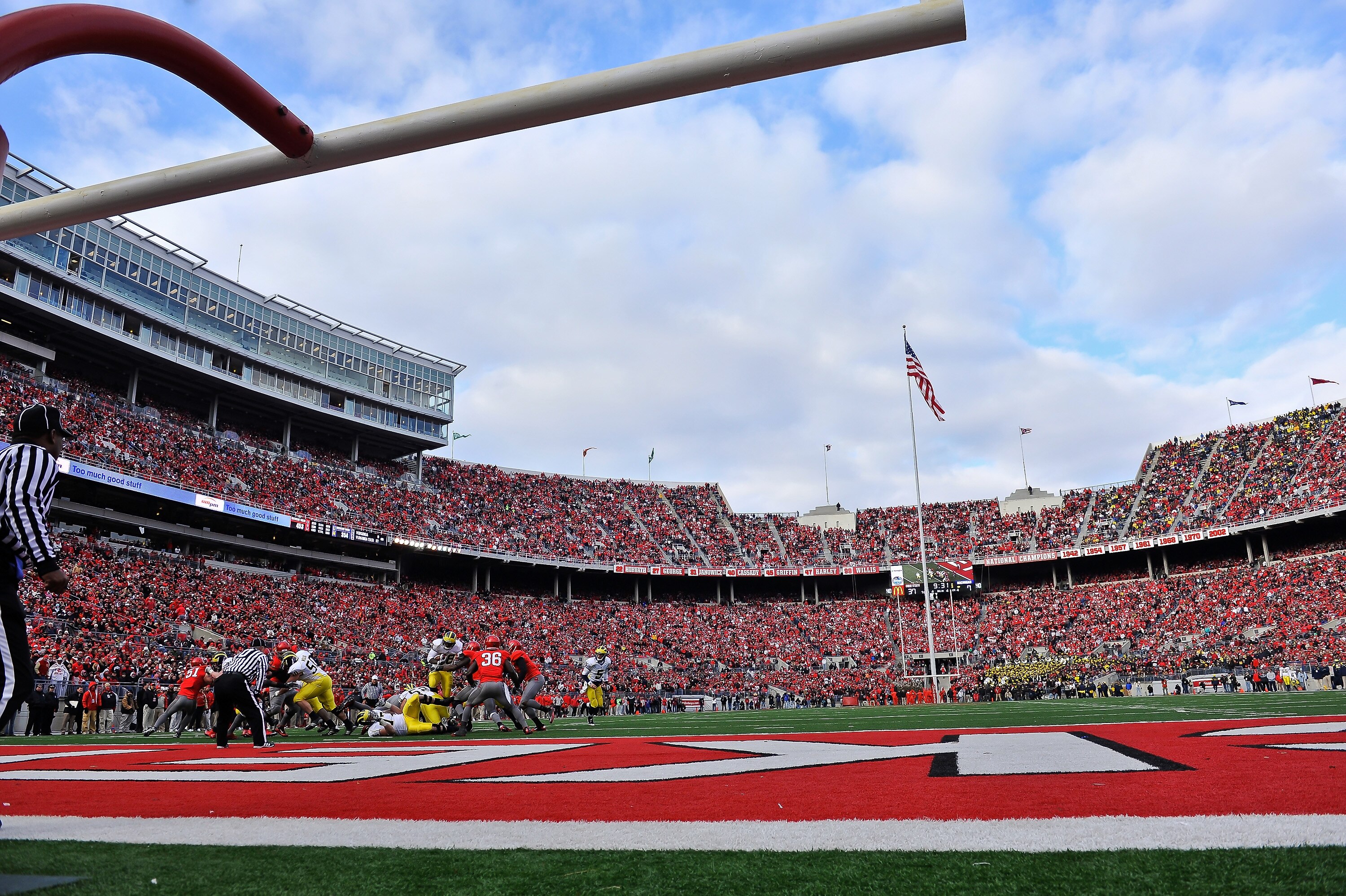 COLUMBUS, OH - NOVEMBER 27:  The Michigan Wolverines and The Ohio State Buckeyes face each other in the 107th meeting between the two schools at Ohio Stadium on November 27, 2010 in Columbus, Ohio.  (Photo by Jamie Sabau/Getty Images)