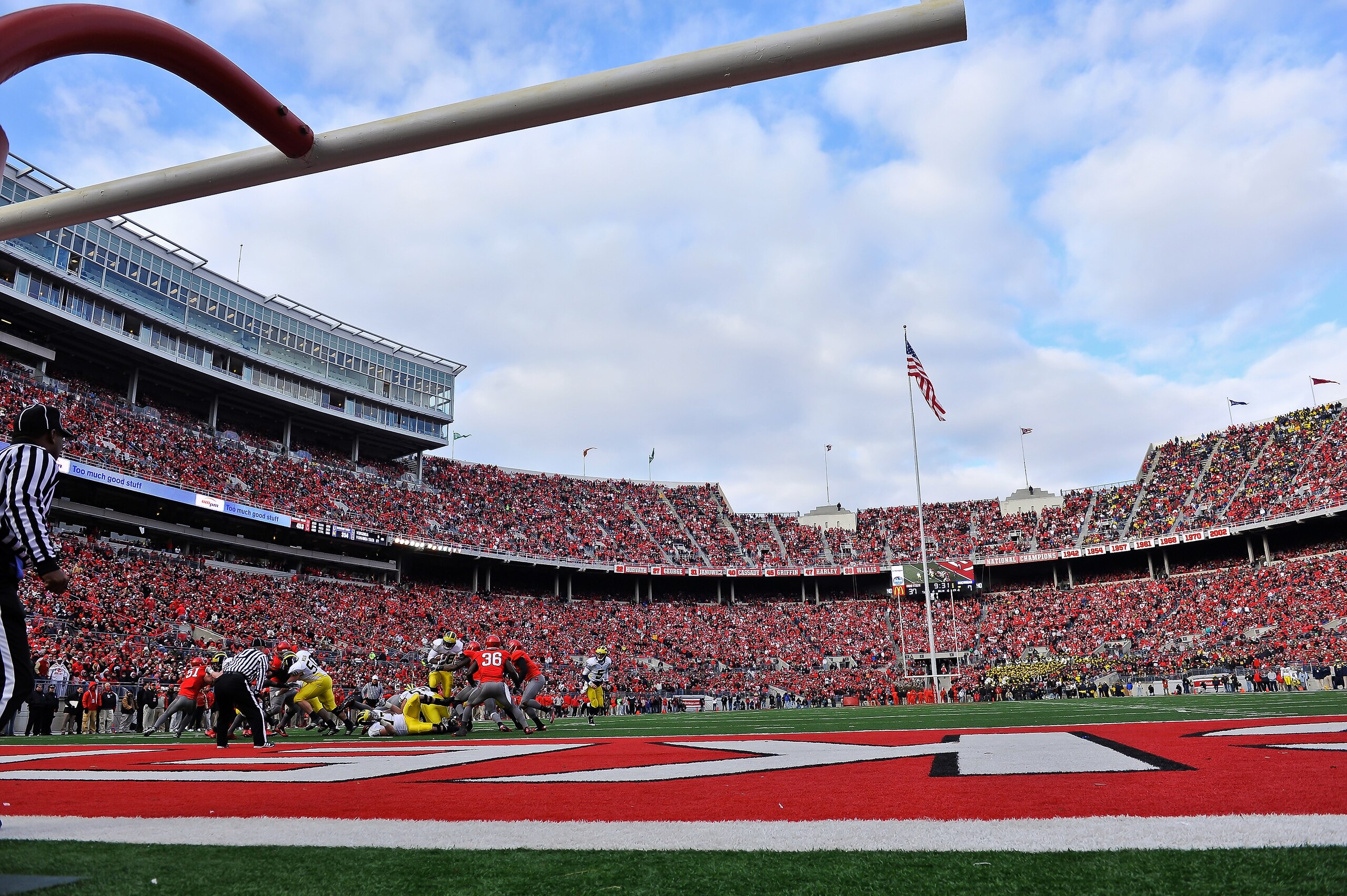 COLUMBUS, OH - NOVEMBER 27:  The Michigan Wolverines and The Ohio State Buckeyes face each other in the 107th meeting between the two schools at Ohio Stadium on November 27, 2010 in Columbus, Ohio.  (Photo by Jamie Sabau/Getty Images)