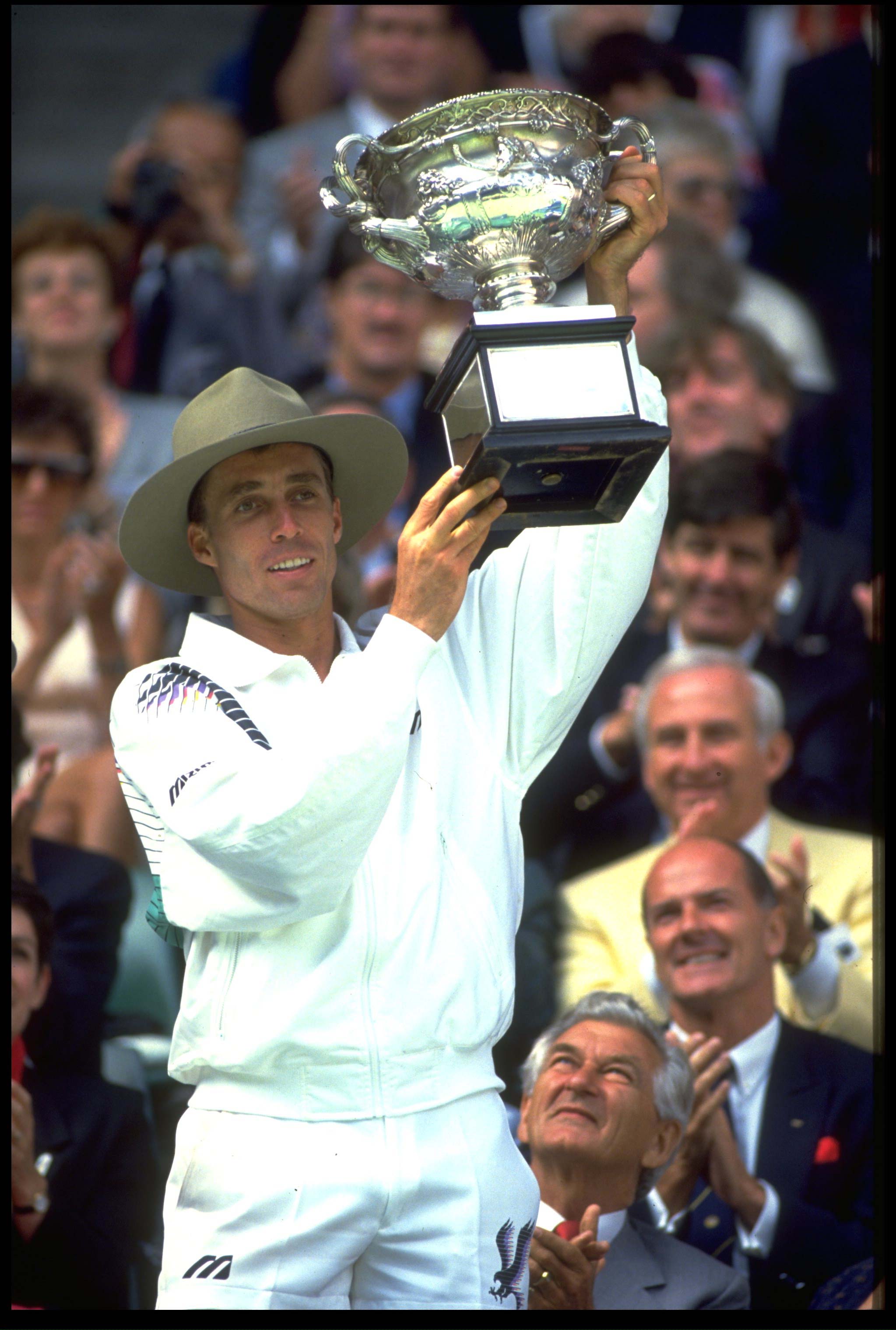 JAN 1990:  IVAN LENDL OF CZECHOSLOVKIA HOLDS THE MEN's SINGLES TROPHY AFTER WINNING THE 1990 FORD AUSTRALIAN OPEN.