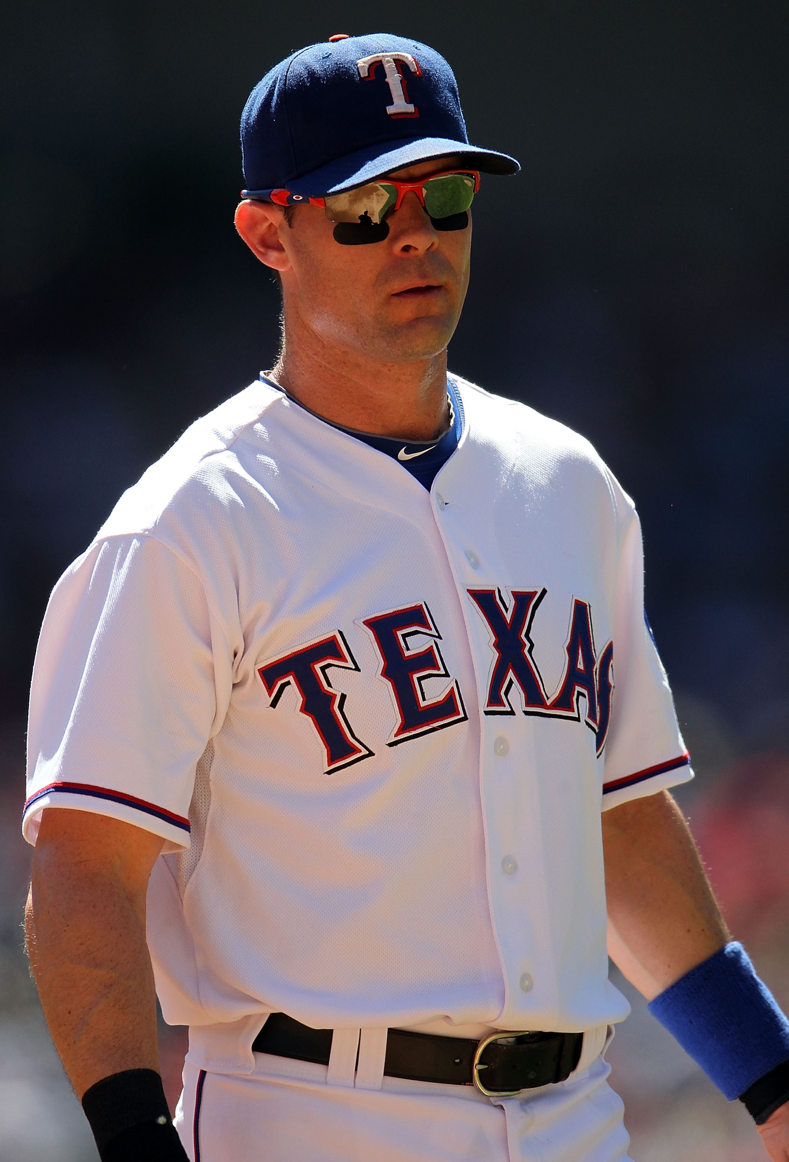 ARLINGTON, TX - SEPTEMBER 29: Michael Young #10 of the Texas Rangers at Rangers Ballpark in Arlington on September 29, 2010 in Arlington, Texas. (Photo by Ronald Martinez/Getty Images) ARLINGTON, TX - SEPTEMBER 29: Michael Young #10 of the Texas Rangers at Rangers Ballpark in Arlington on September 29, 2010 in Arlington, Texas. (Photo by Ronald Martinez/Getty Images)