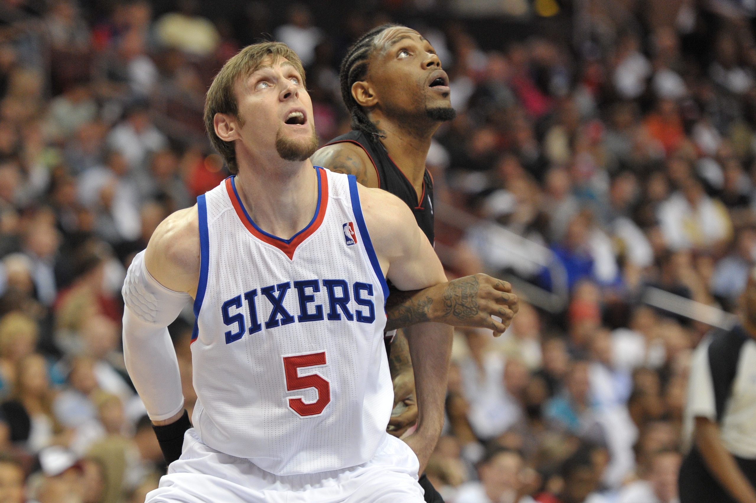 PHILADELPHIA - OCTOBER 27: Andres Nocioni #5 of the Philadelphia 76ers in action during the game against the Miami Heat at the Wells Fargo Center on October 27, 2010 in Philadelphia, Pennsylvania. NOTE TO USER: User expressly acknowledges and agrees that,