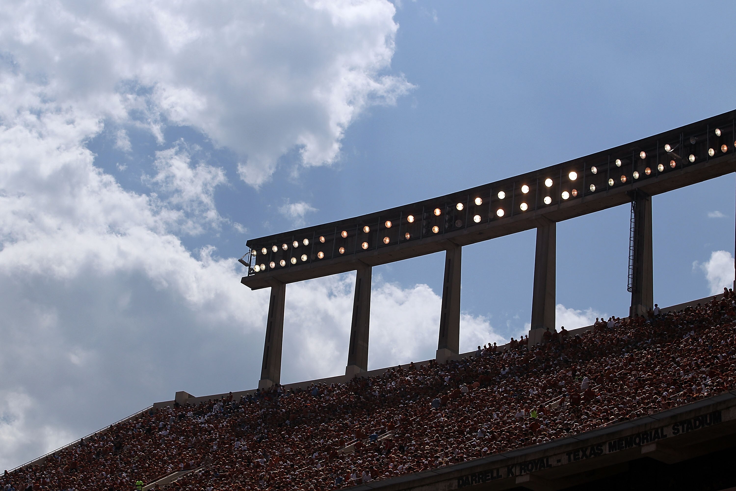AUSTIN, TX - SEPTEMBER 25:  A view of fans during a game between the UCLA Bruins and the Texas Longhorns at Darrell K Royal-Texas Memorial Stadium on September 25, 2010 in Austin, Texas.  (Photo by Ronald Martinez/Getty Images)