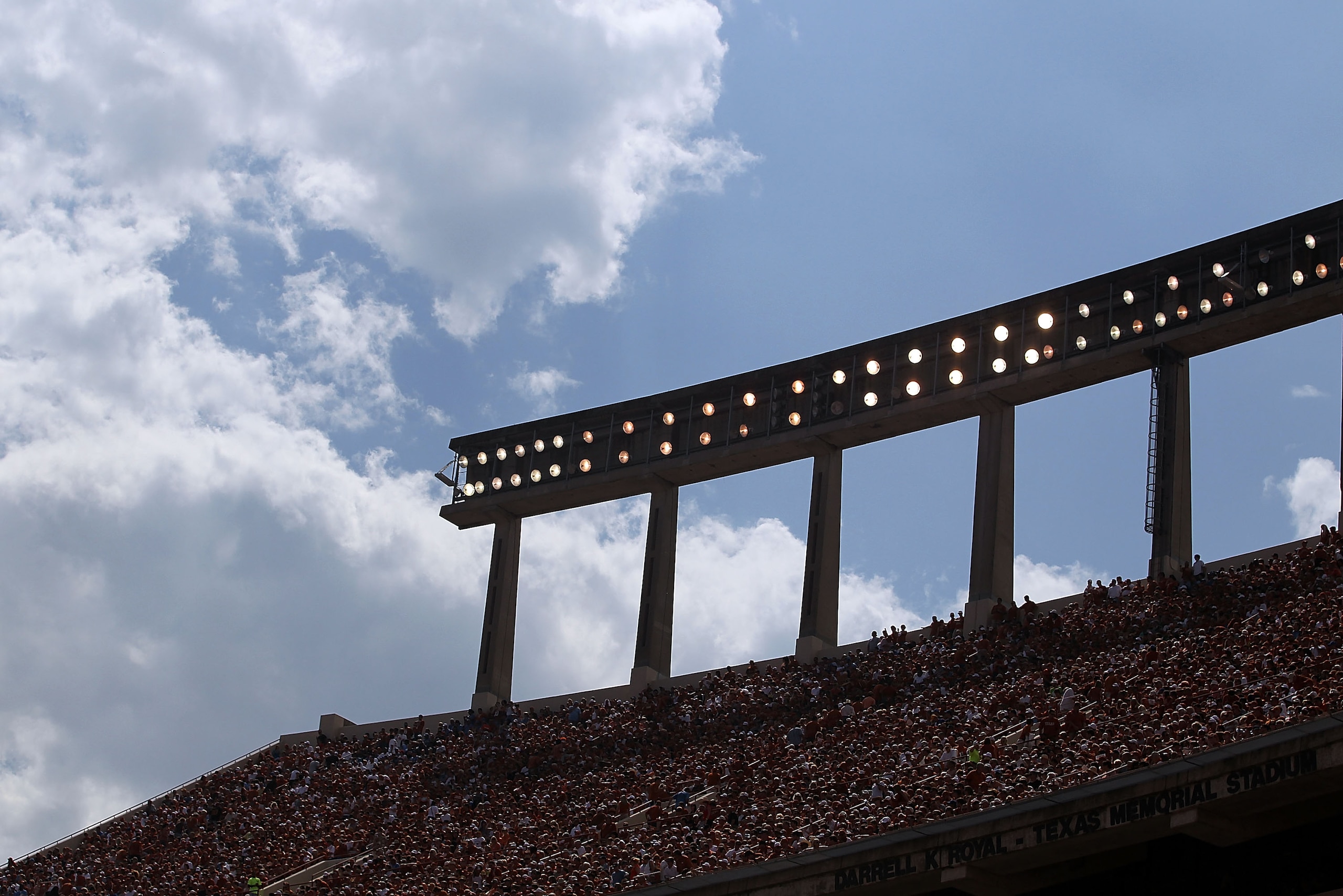 AUSTIN, TX - SEPTEMBER 25:  A view of fans during a game between the UCLA Bruins and the Texas Longhorns at Darrell K Royal-Texas Memorial Stadium on September 25, 2010 in Austin, Texas.  (Photo by Ronald Martinez/Getty Images)