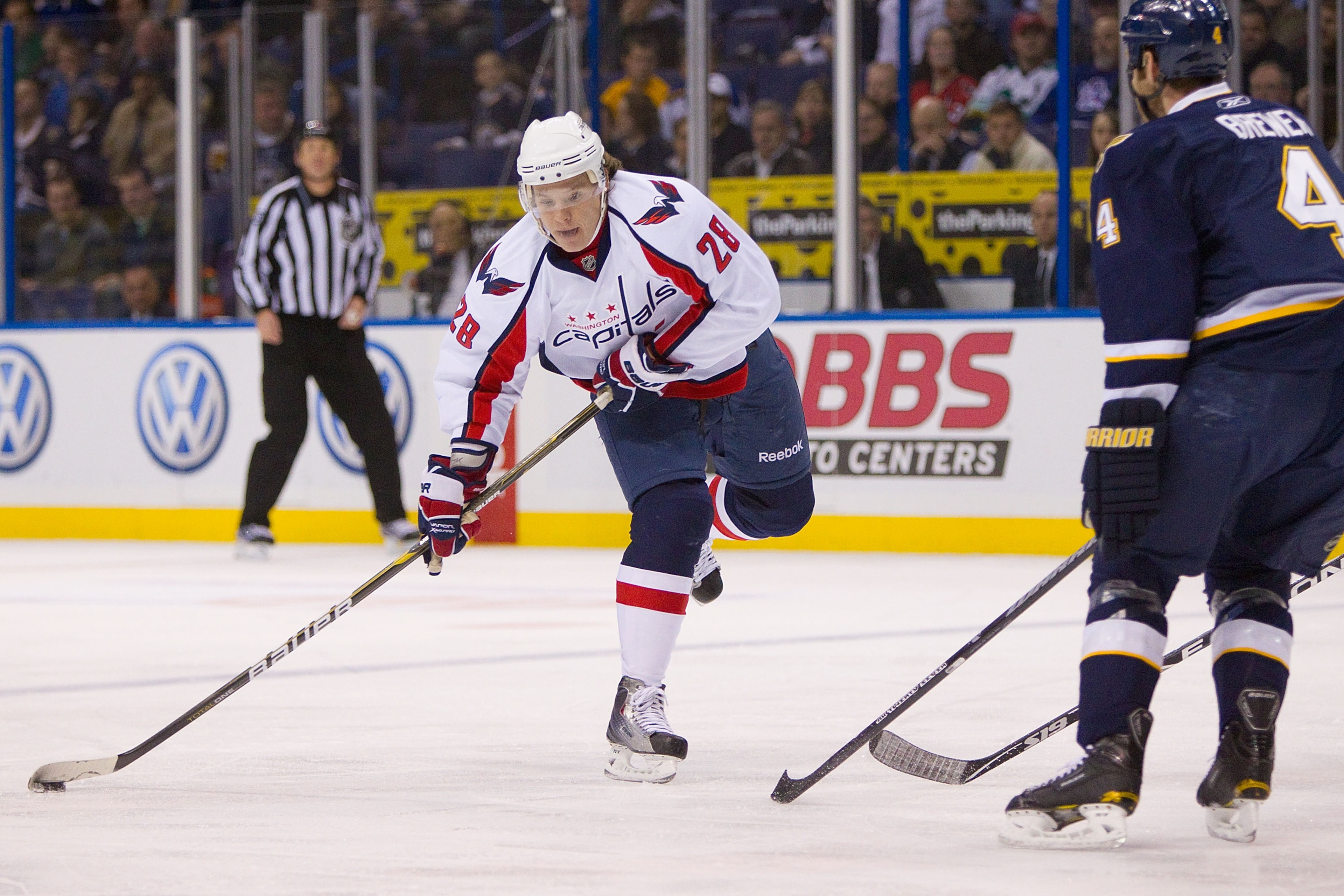 ST. LOUIS, MO - DECEMBER 01: Alexander Semin #28 of the Washington Capitals looks to pass the puck against the St. Louis Blues at the Scottrade Center on December 1, 2010 in St. Louis, Missouri. (Photo by Dilip Vishwanat/Getty Images) ST. LOUIS, MO - DECEMBER 01: Alexander Semin #28 of the Washington Capitals looks to pass the puck against the St. Louis Blues at the Scottrade Center on December 1, 2010 in St. Louis, Missouri. (Photo by Dilip Vishwanat/Getty Images)