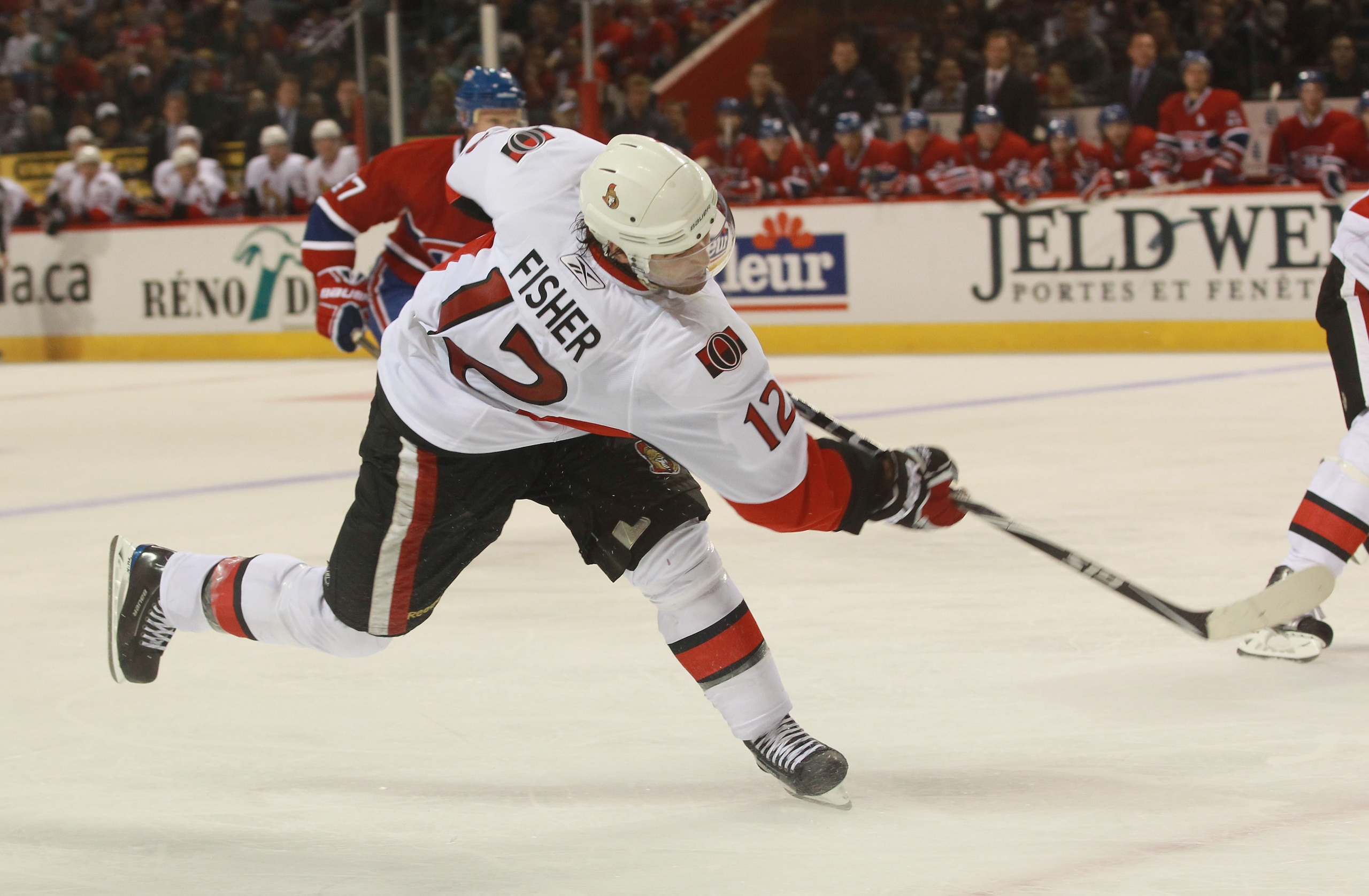 MONTREAL, QC - SEPTEMBER 24:  Mike Fisher #12 of the Ottawa Senators skates against the Montreal Canadiens at the Bell Centre on September 24, 2010 in Montreal, Canada. The Canadiens defeated the Senators 4-2.  (Photo by Bruce Bennett/Getty Images)