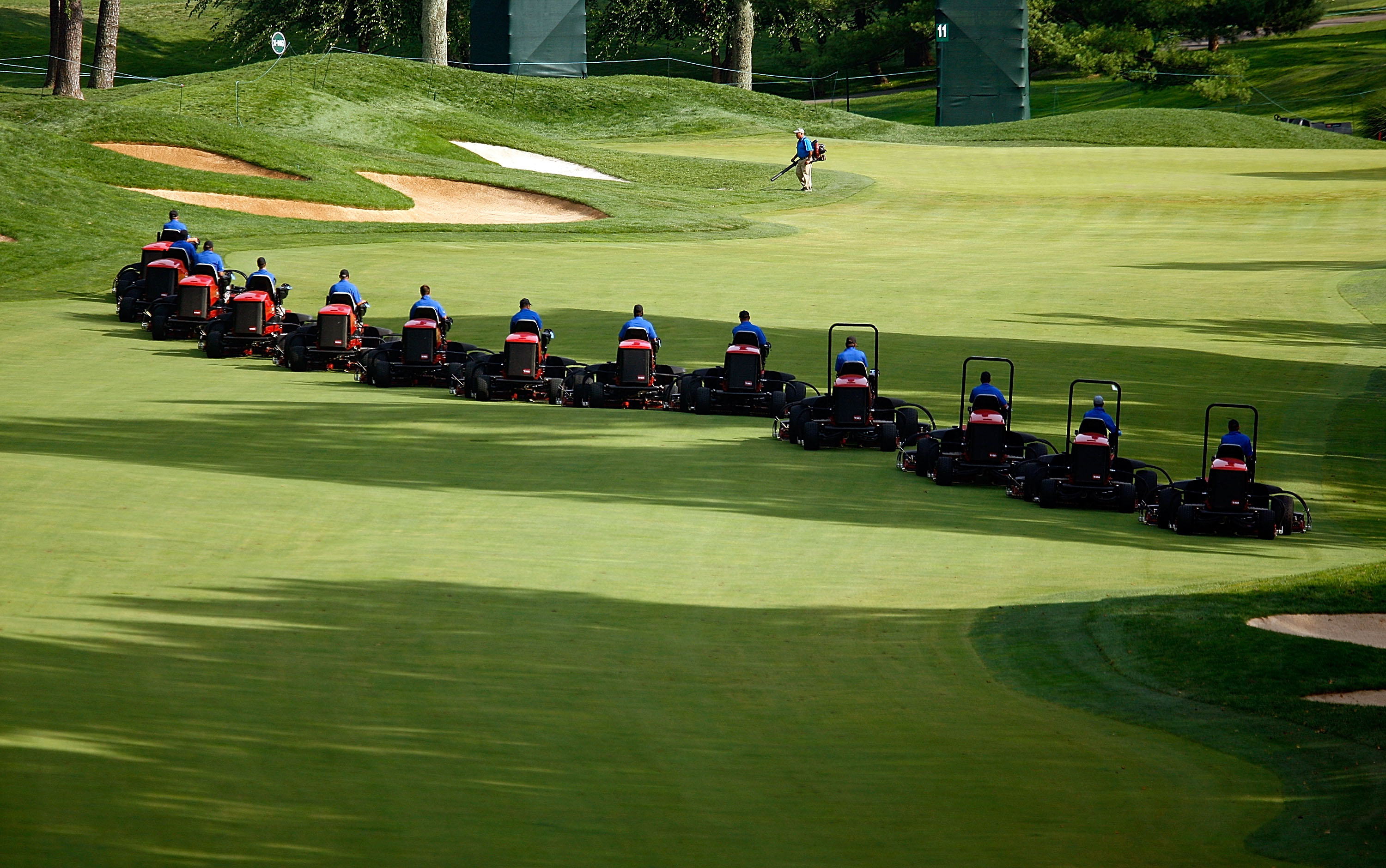 BETHESDA, MD - JULY 04:  Course grass mowers are seen during the third round of the AT&T National at the Congressional Country Club on July 4, 2009 in Bethesda, Maryland.  (Photo by Scott Halleran/Getty Images)