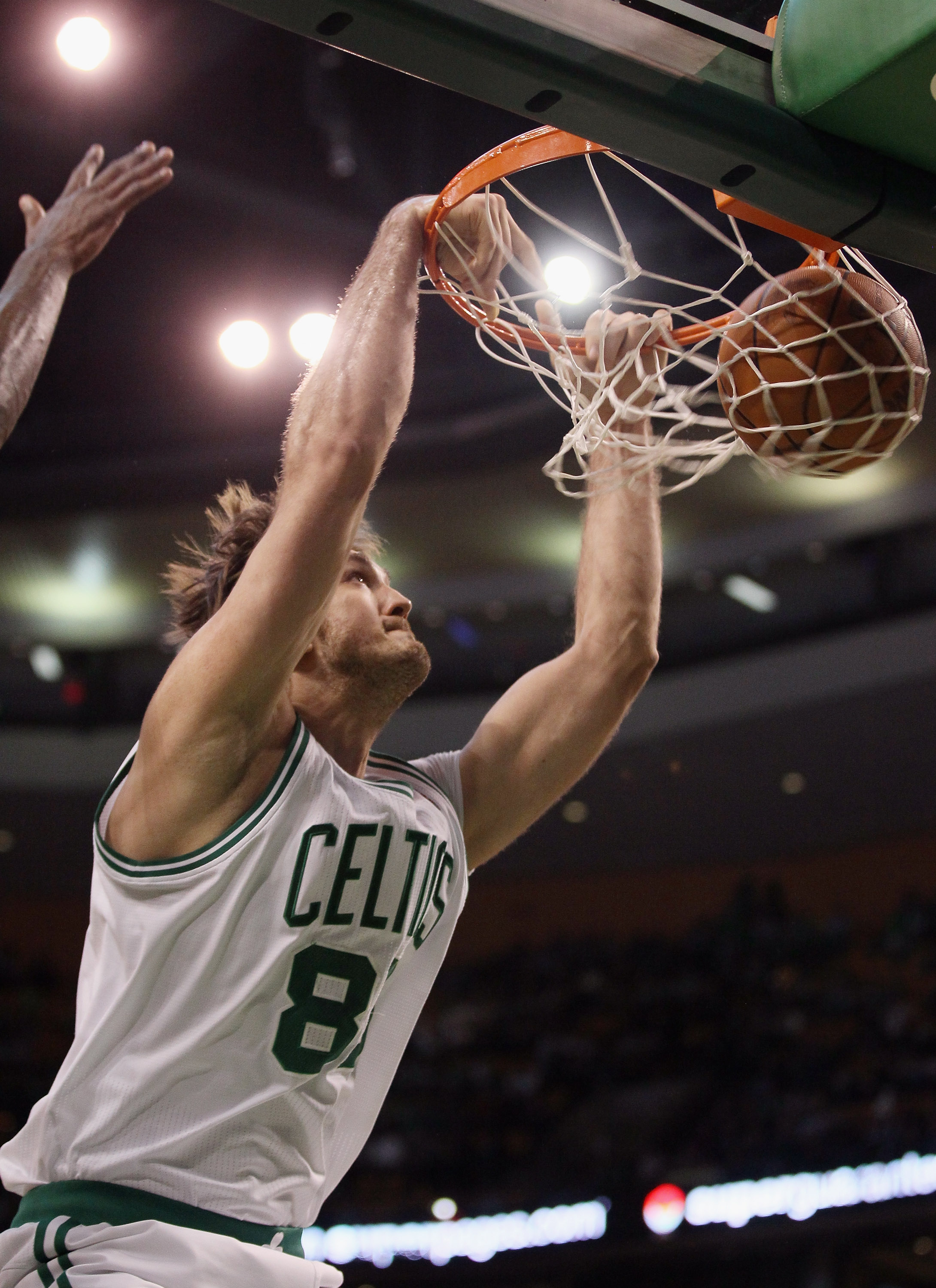 BOSTON, MA - JANUARY 21:  Semih Erden #86 of the Boston Celtics dunks the ball in the fourth quarter against the Utah Jazz on January 21, 2011 at the TD Garden in Boston, Massachusetts.  The Celtics defeated the Jazz 110-86. NOTE TO USER: User expressly a