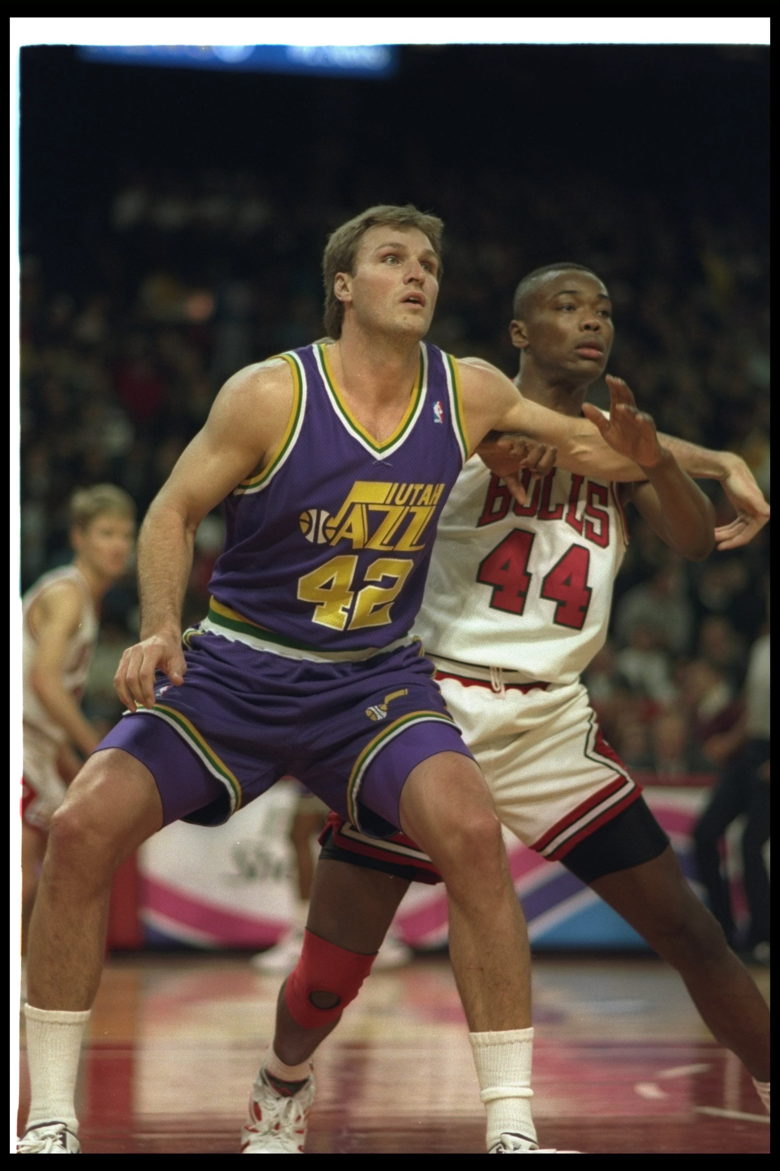 2 Dec 1996: Tom Chambers of the Utah Jazz looks on during a game against the Chicago Bulls at the United Center in Chicago, Illinois. The Bulls won the game, 107-91.